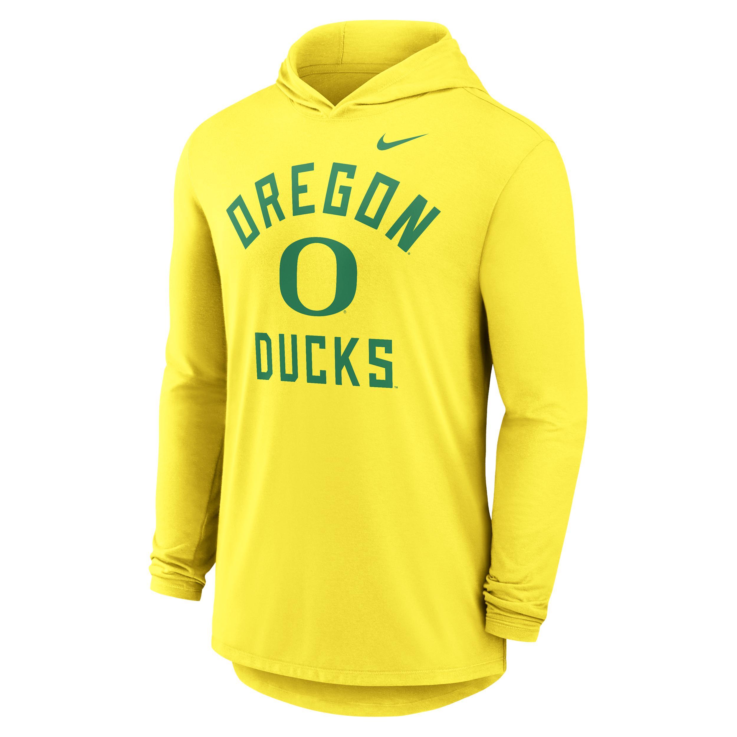 Oregon Campus Arch Men's Nike Dri-FIT College Long-Sleeve Hooded T-Shirt Product Image