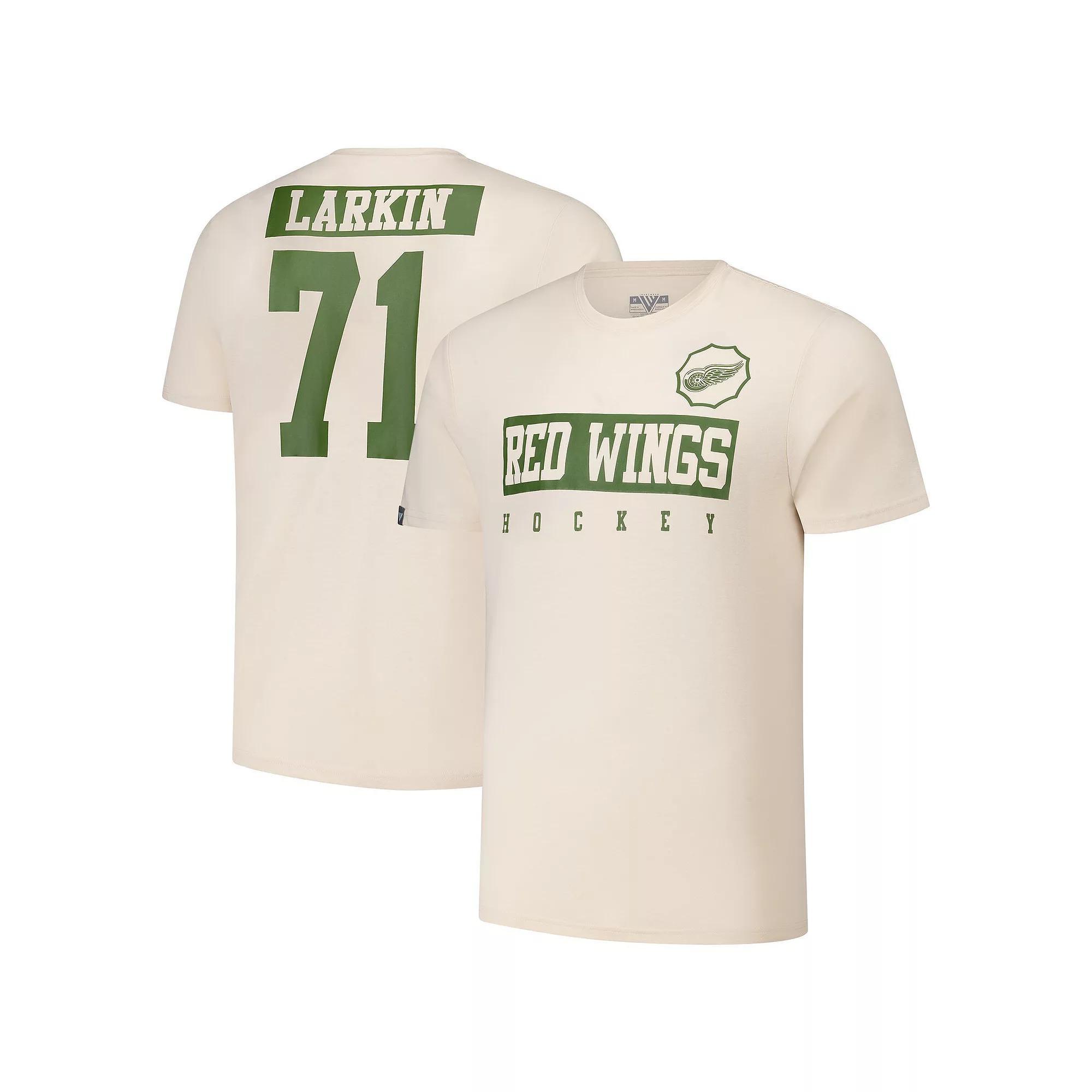 Mens Levelwear Dylan Larkin Khaki Detroit Red Wings 2024 NHL Military Appreciation Richmond Delta Player Name & Number T-Shirt Product Image