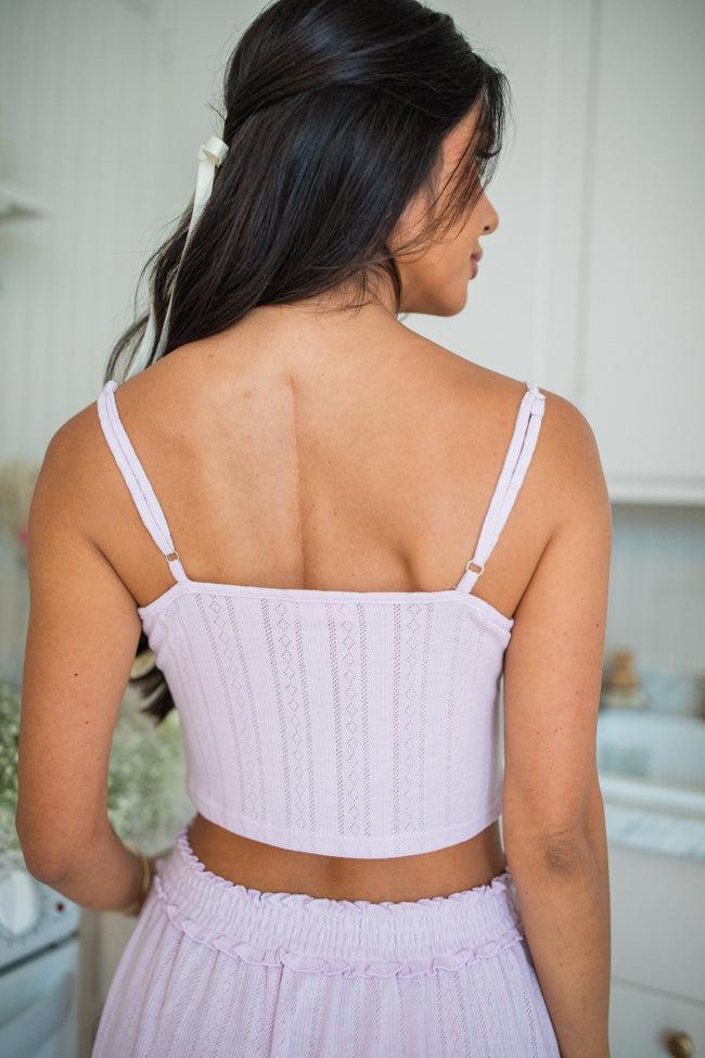 At This Time Lavender Pointelle Lounge Cami And Cardigan FINAL SALE Product Image