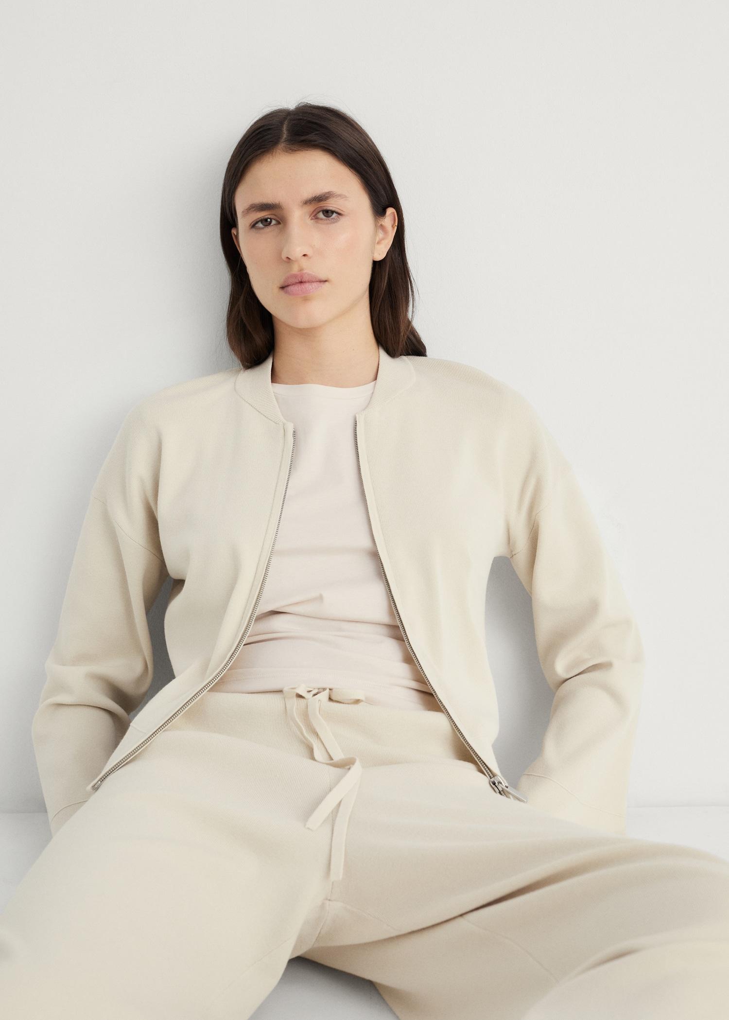 Ribbed knit trousers - Women | MANGO USA Product Image