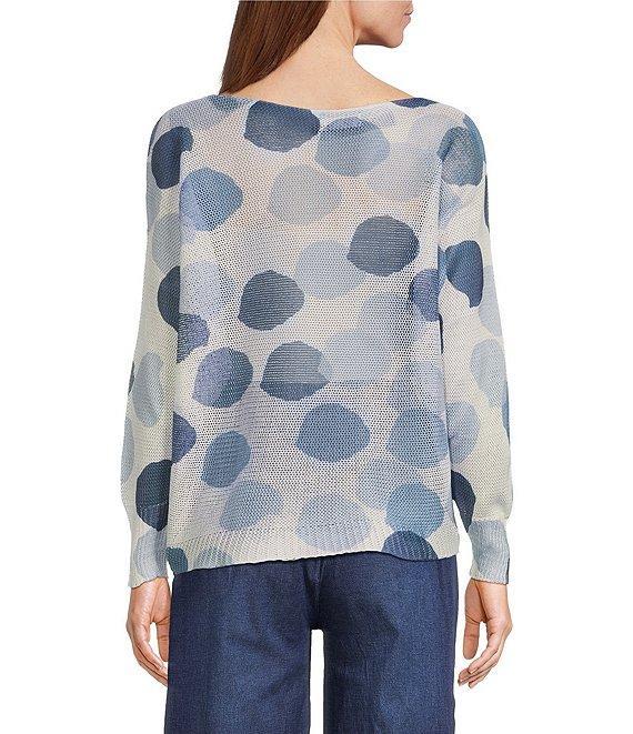 M Made in Italy Abstract Dot Print Long Sleeve Knit Top Product Image