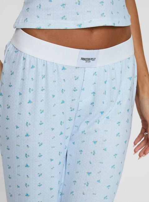 Lullabies Pointelle Sleep Pant Blue Product Image