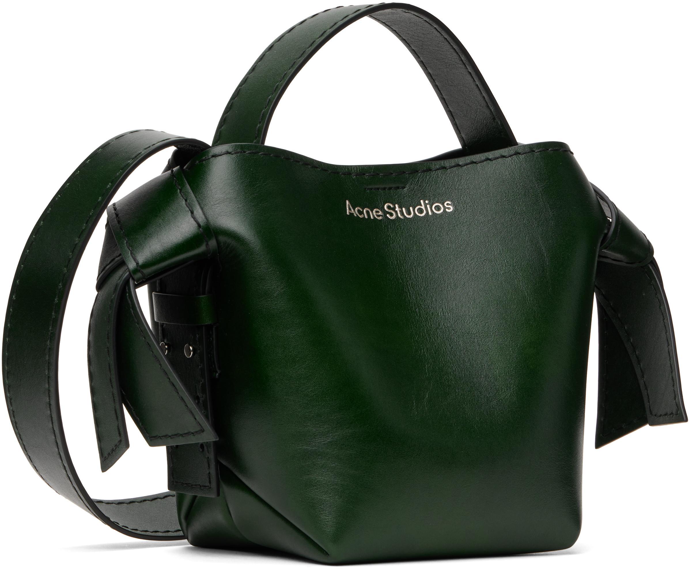 ACNE STUDIOS Green Musubi Mini Shoulder Bag In Ab7 Olive Green Product Image