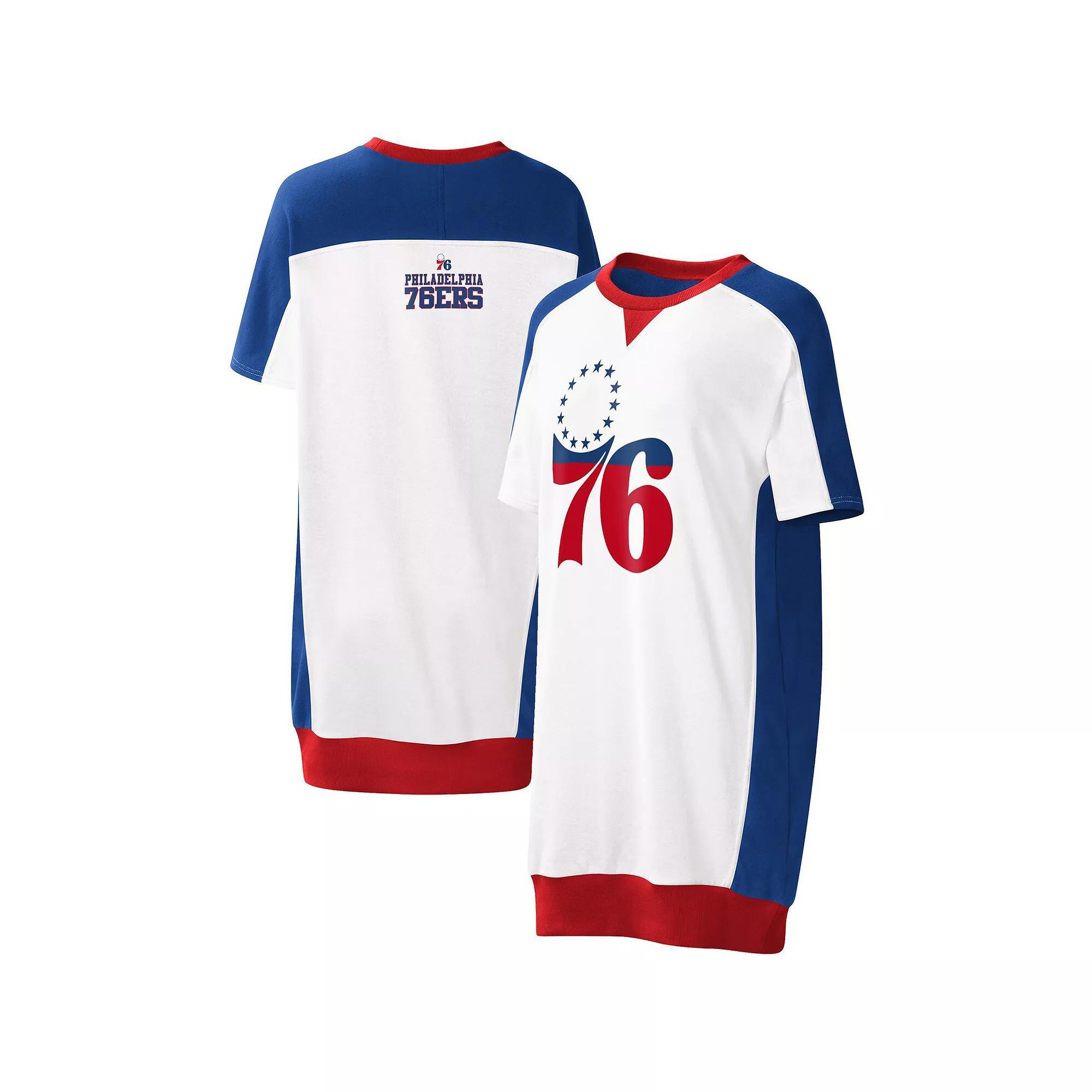 Womens G-III 4Her by Carl Banks White Philadelphia 76ers Free Throw T-Shirt Dress Product Image