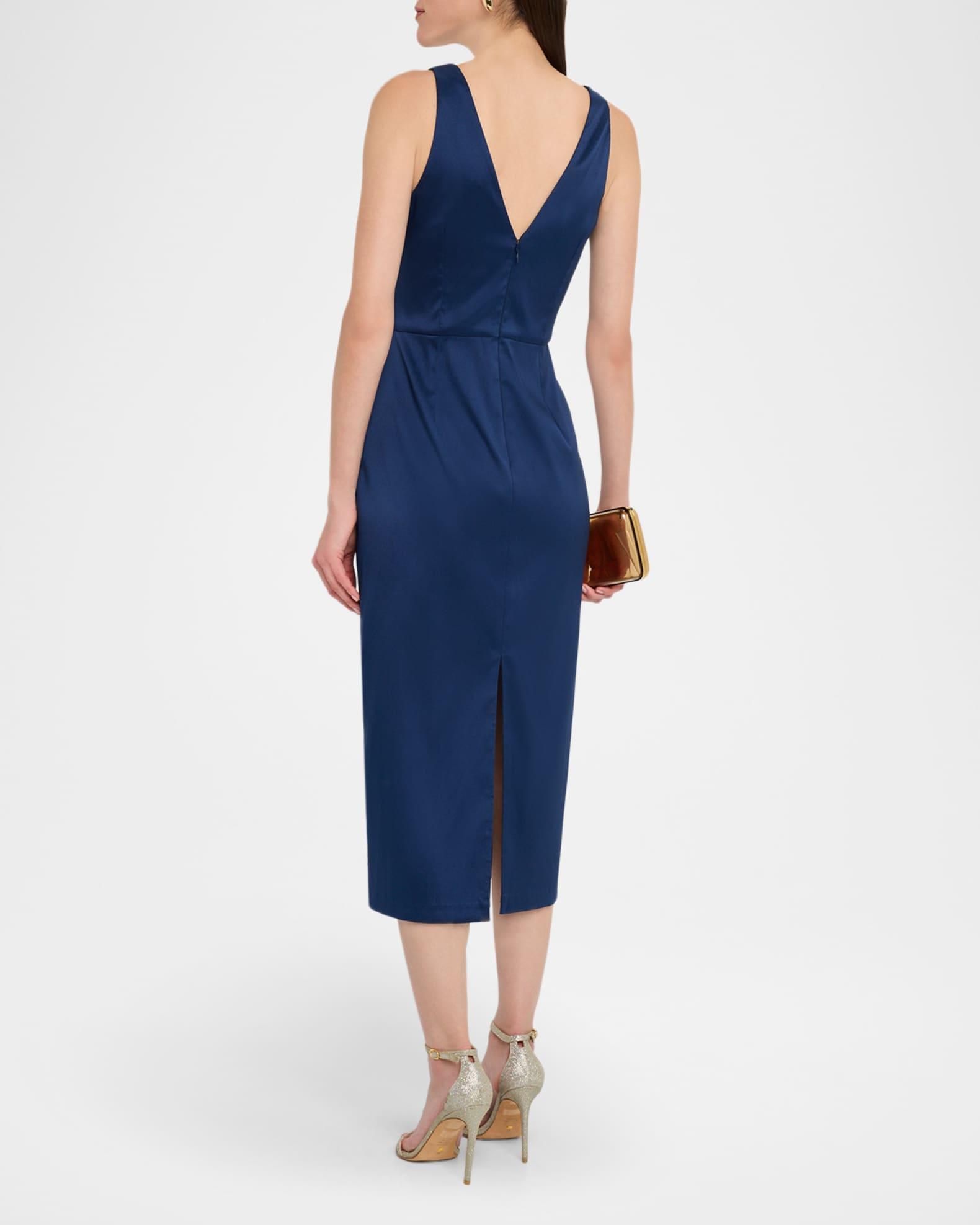 Sleeveless Flower-Beaded Midi Dress Product Image