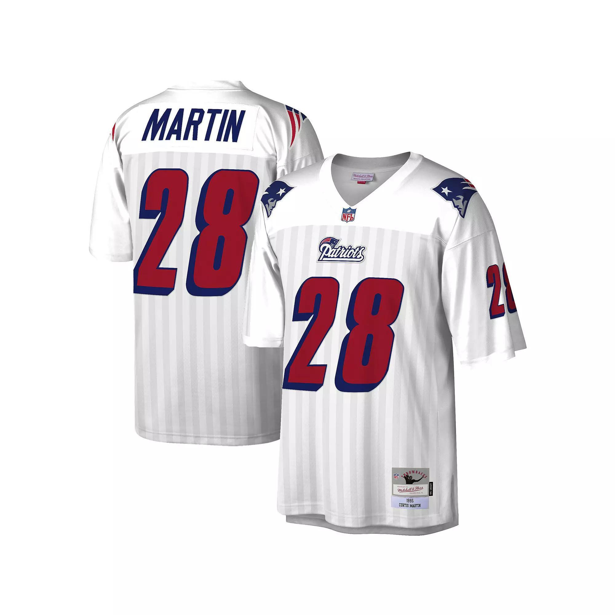 Men's Mitchell & Ness Curtis Martin White New England Patriots 1995 Legacy Replica Jersey, Size: XL Product Image