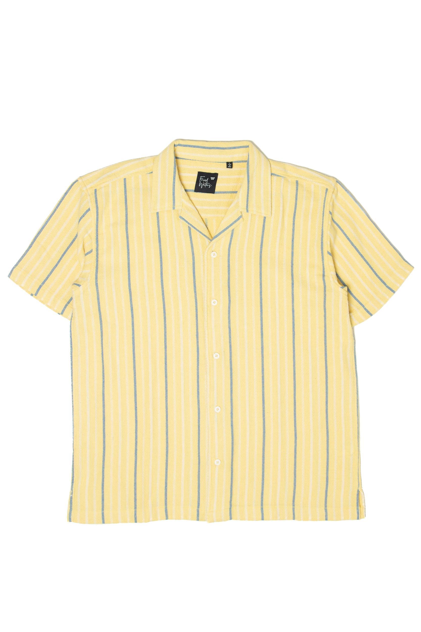 Yellow Striped Woven Button-Up Shirt Product Image