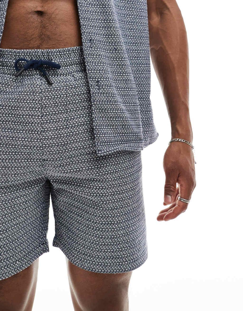 ONLY & SONS pull on woven textured short in navy - part of a set Product Image