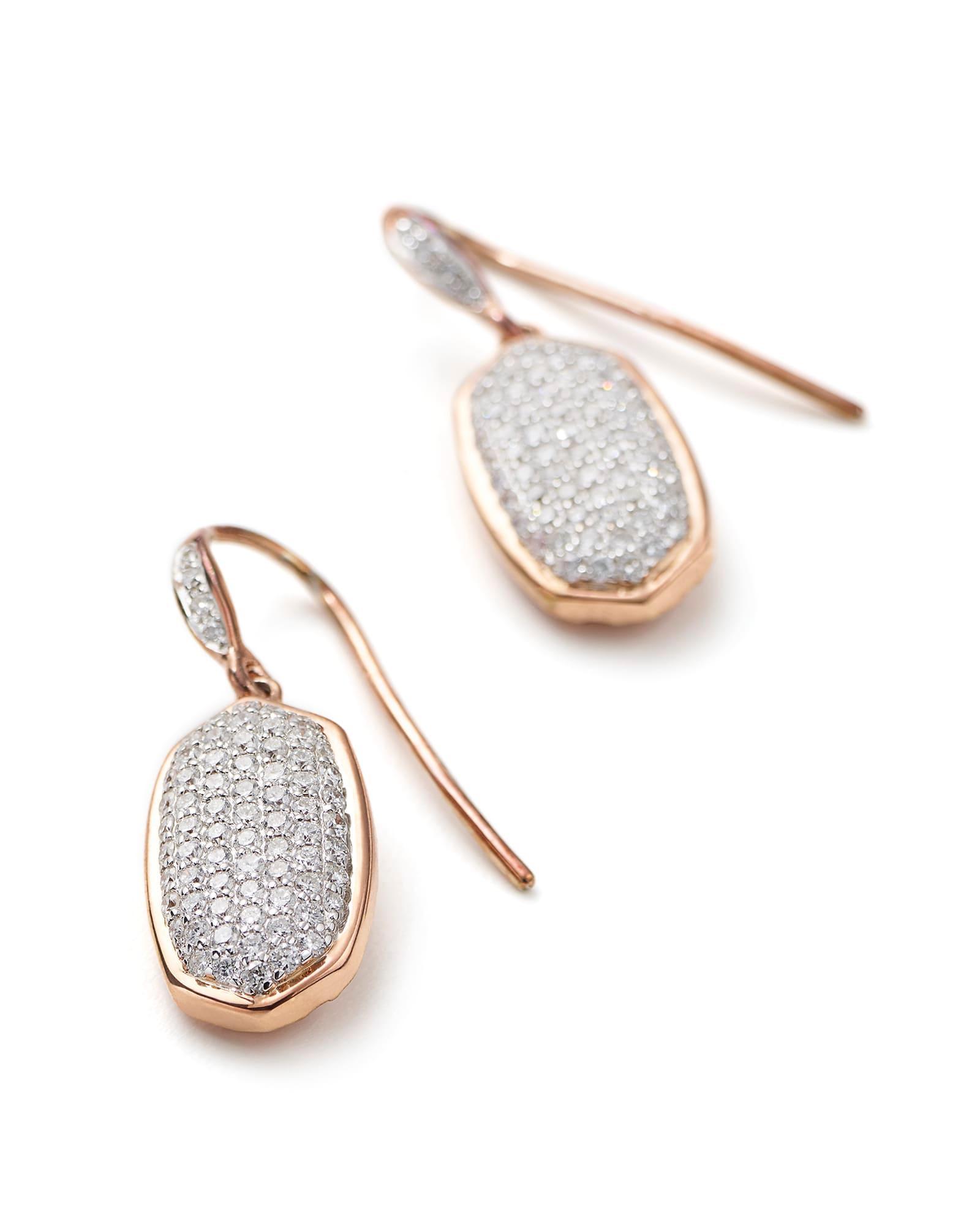 Lee Earrings in Pave Diamond and 14k Rose Gold Product Image