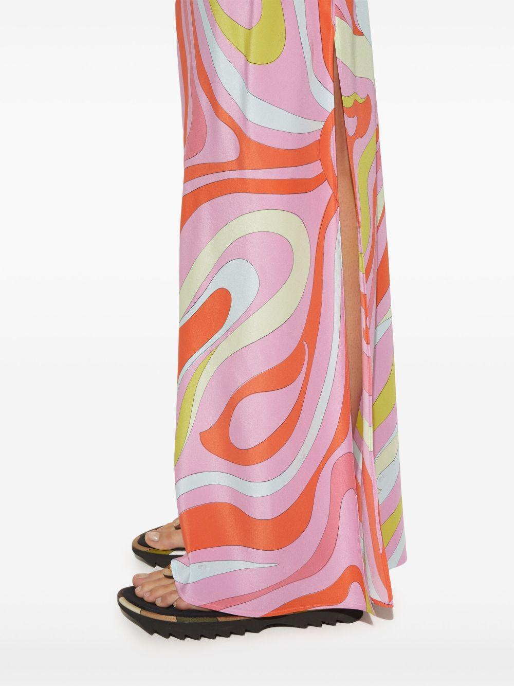 Marmo-print silk dress Product Image