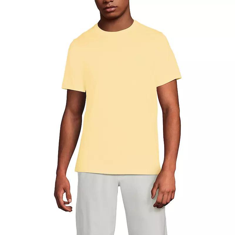Men's Lands' End Supima Crewneck Tee, Size: Large, Grey Blue Stripe Product Image