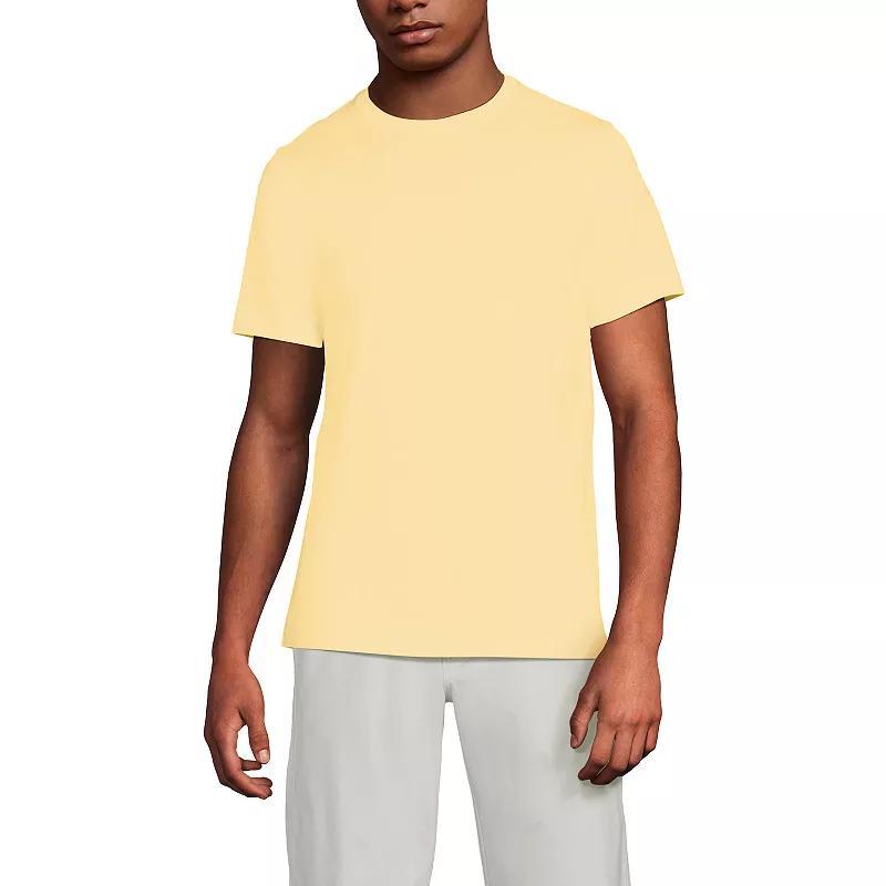 Men's Lands' End Supima Crewneck Tee, Size: Large, Grey Blue Stripe Product Image