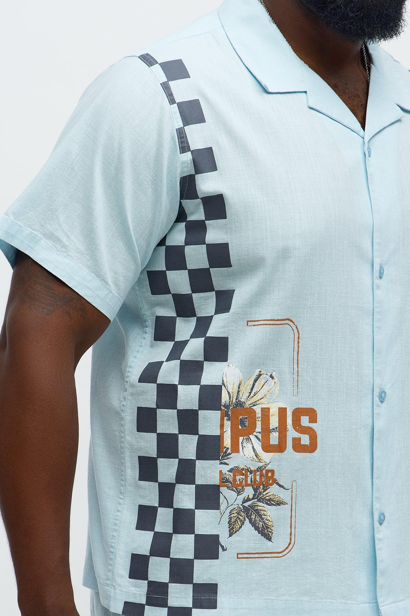 Groves Short Sleeve Button Up Shirt - Light Blue Product Image