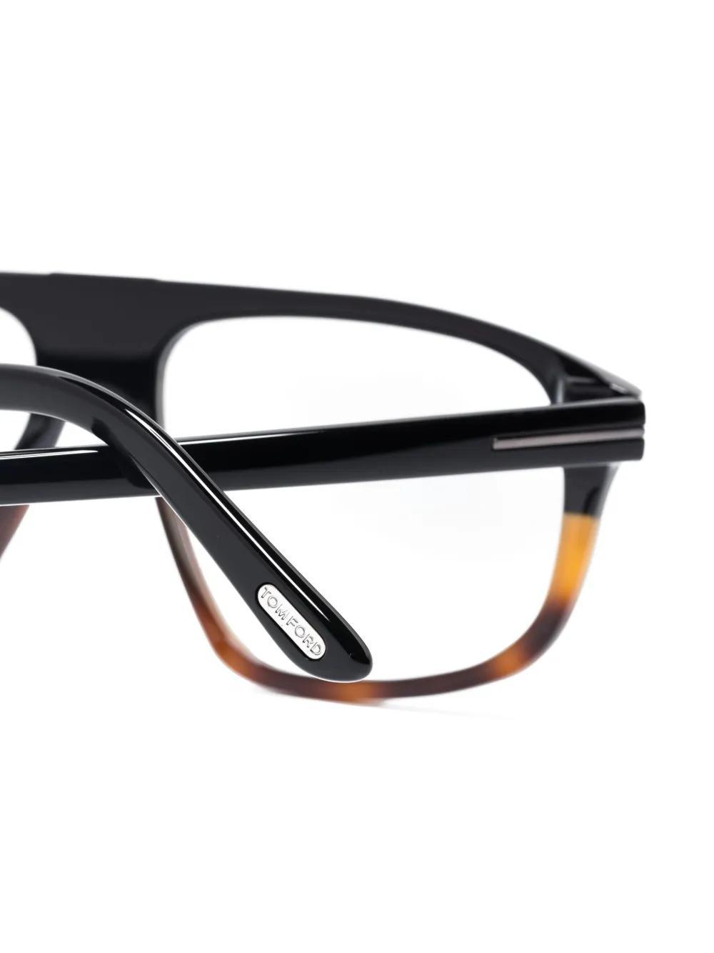 TOM FORD Oversize-frame Tortoiseshell-effect Glasses In Black Product Image