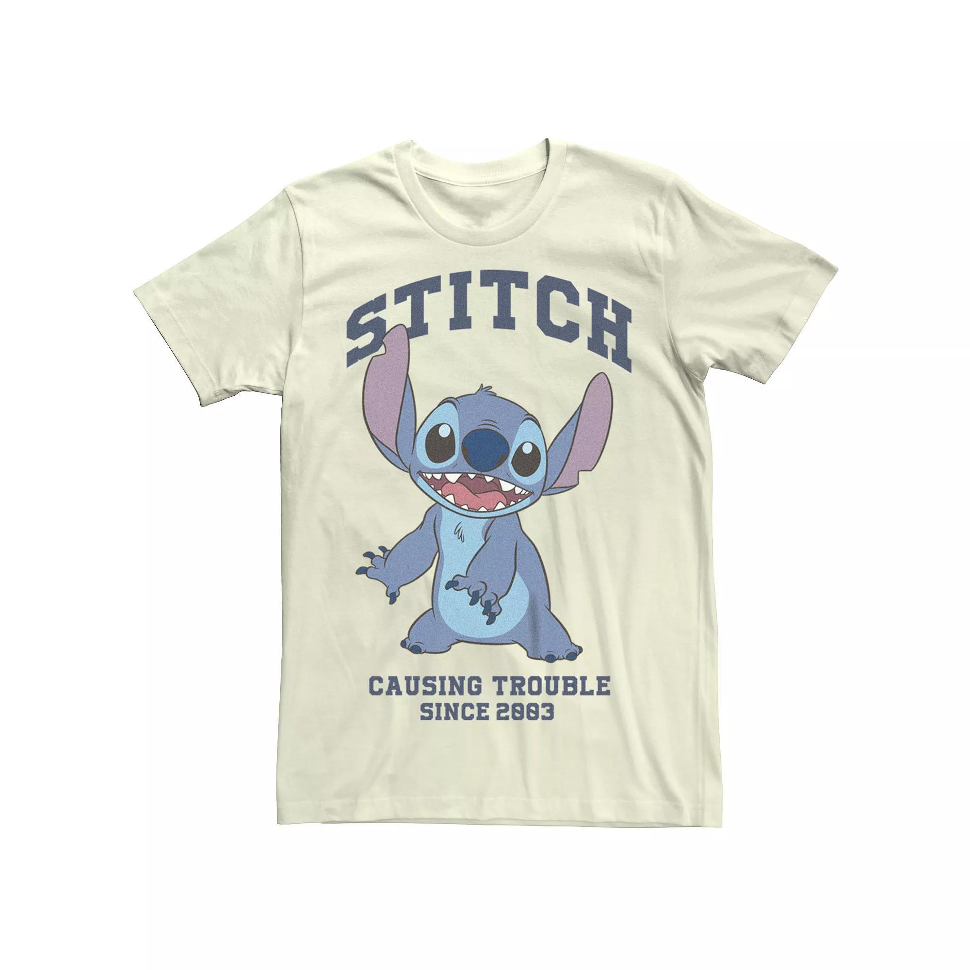 Disney's Lilo & Stitch Men's Causing Trouble Since 2003 Tee, Size: Small, Silver Product Image