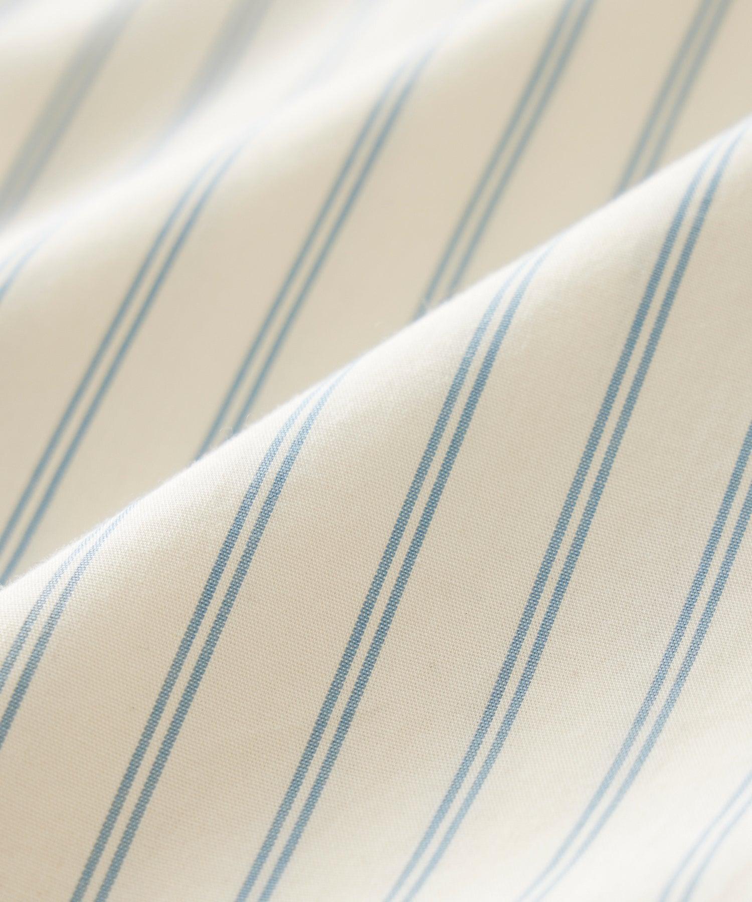 Short-Sleeve Striped Pocket Shirt in White Product Image