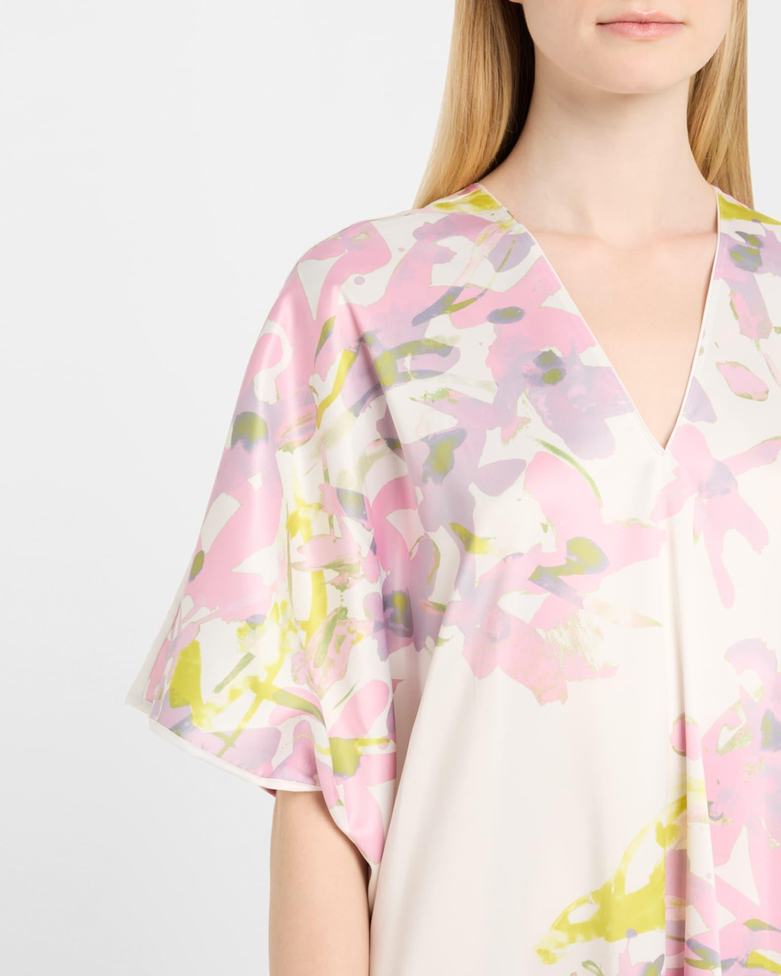 Sumi-E Floral-Print Charmeuse Midi Caftan Product Image