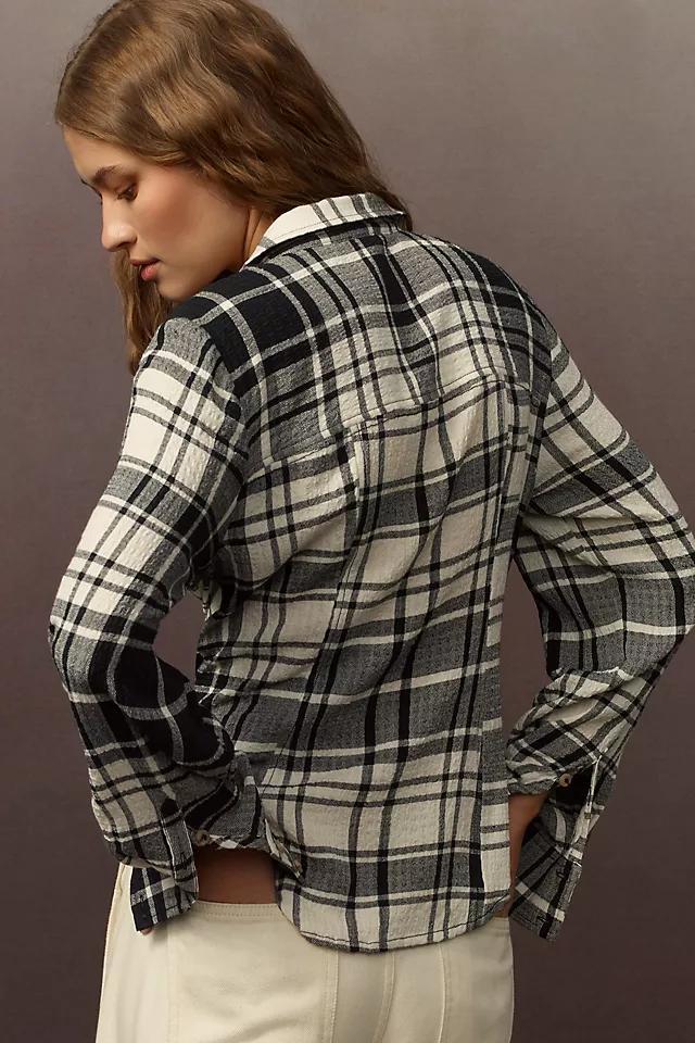 The Keaton Ruched Collared Blouse by Pilcro Product Image