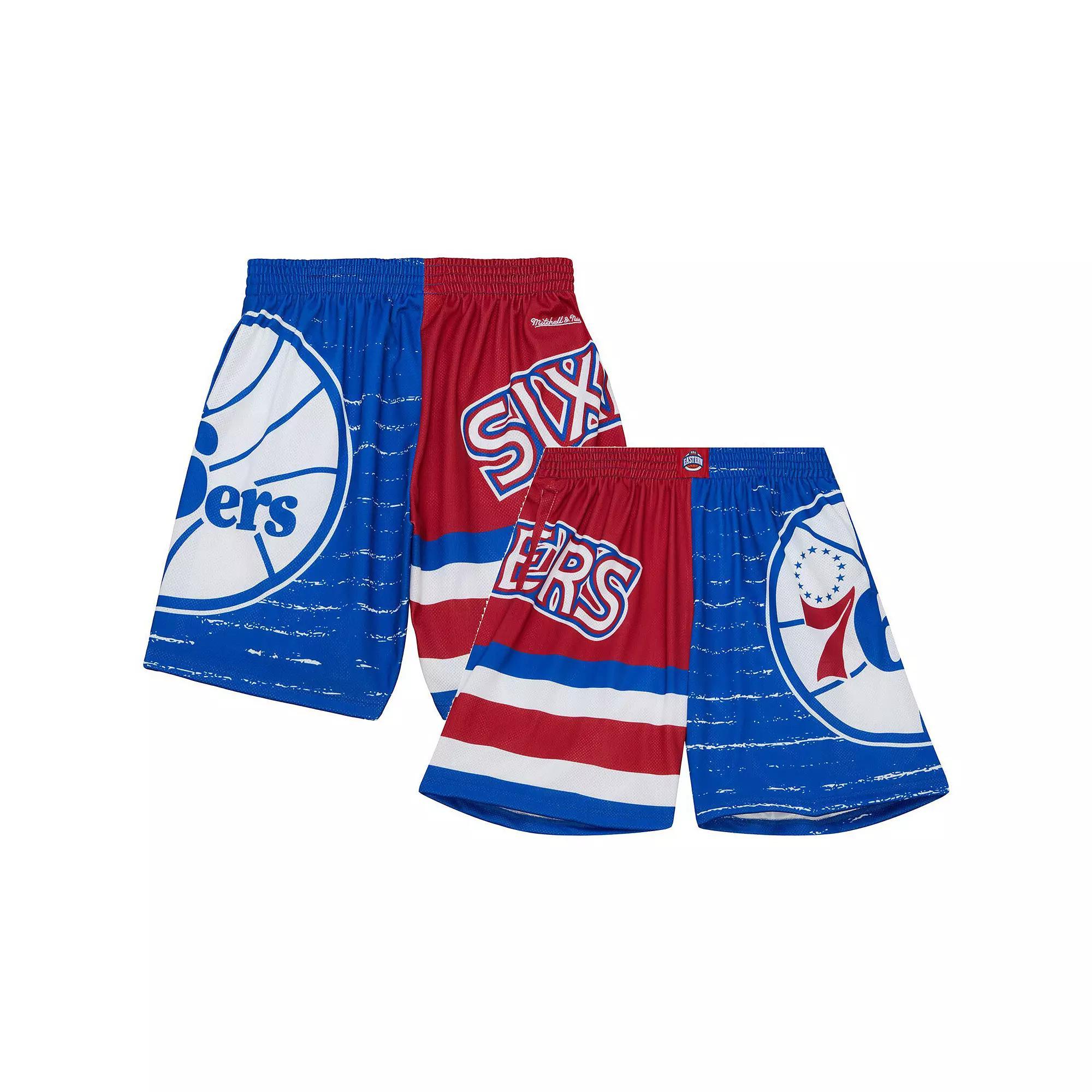 Men's Mitchell & Ness Royal/Red Philadelphia 76ers Jumbotron 3.0 Shorts, Size: Large, 76r Blue Product Image