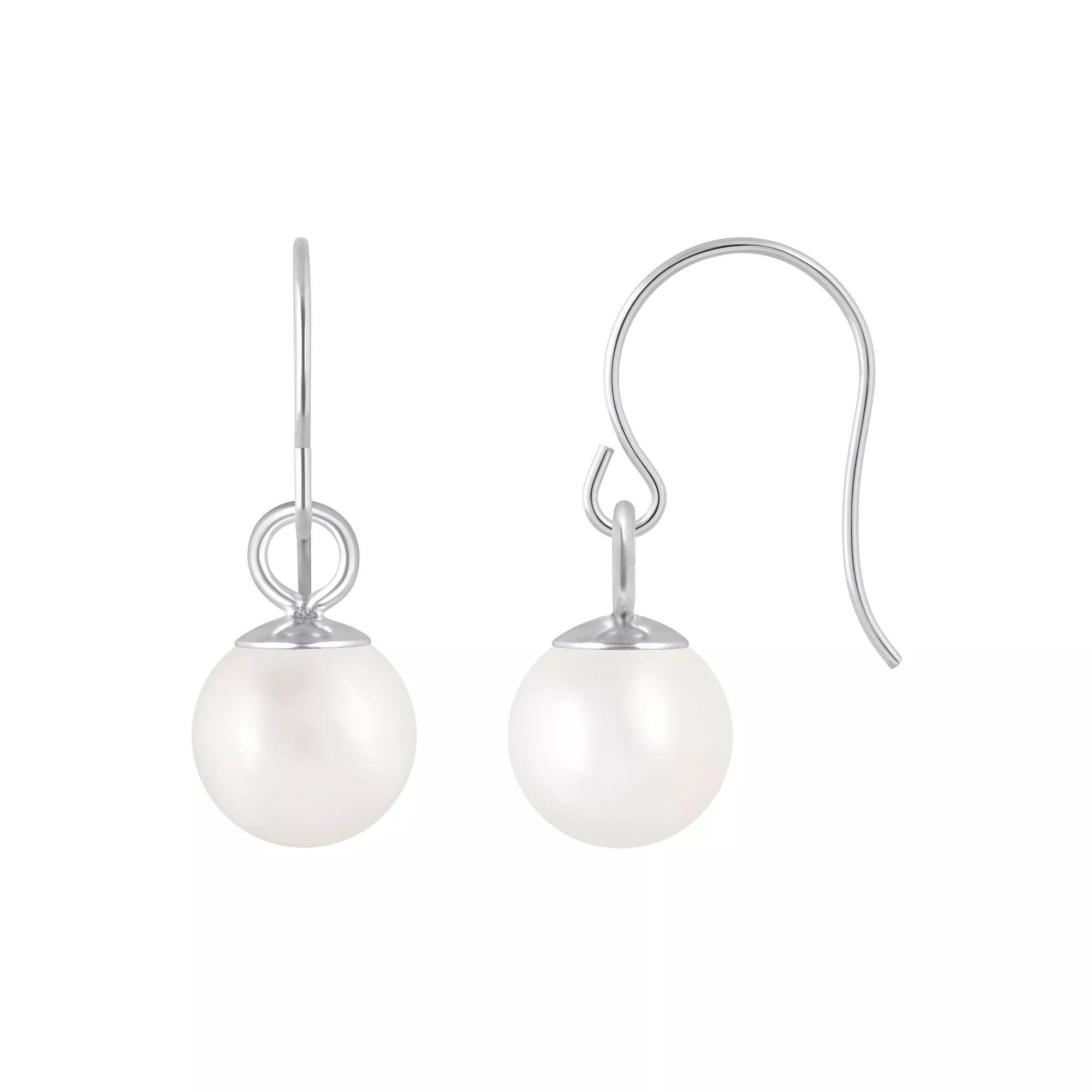 Celebration Gems Sterling Silver 5 mm Sphere Gemstone Drop Earrings, Women's, White Product Image
