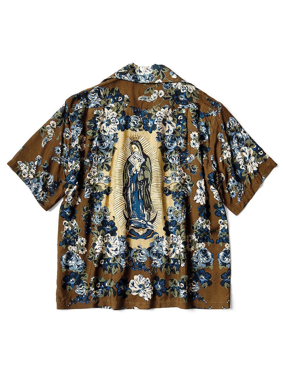 SILK RAYON CHAMPETRE MARIA PATTERN WRANGLE COLLAR ALOHA SHIRT Male Product Image