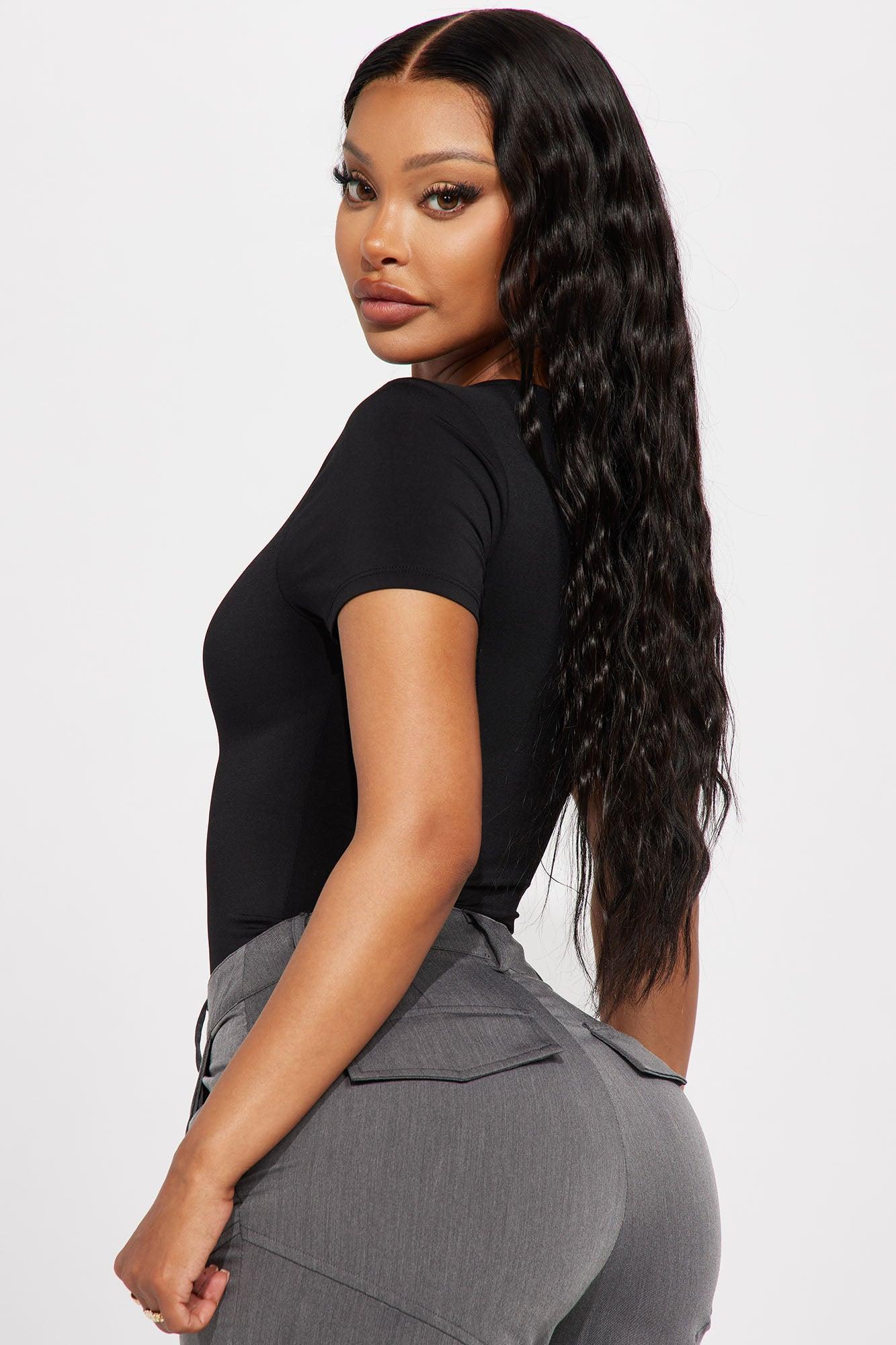 Tabitha Short Sleeve Bodysuit - Black Product Image