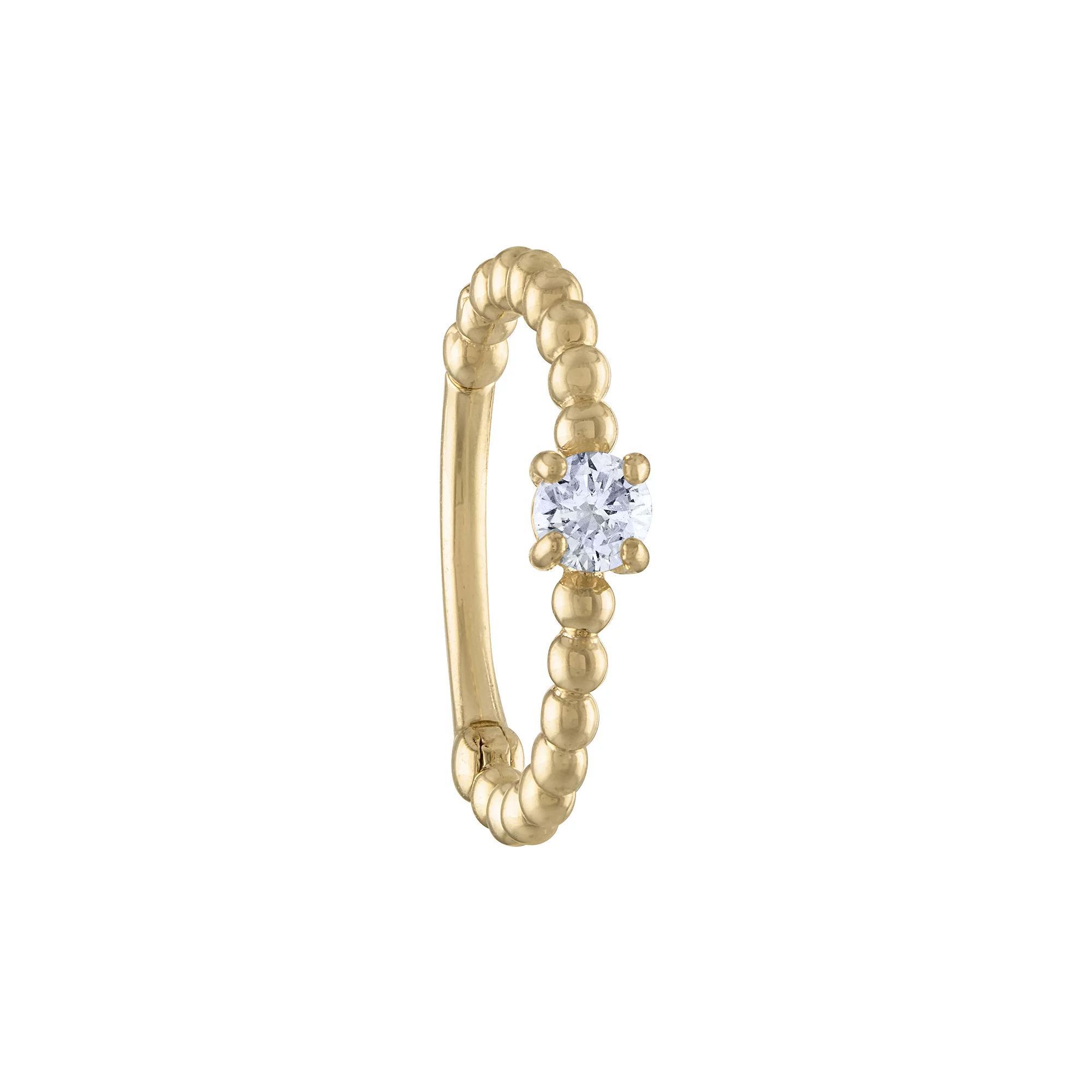 Amella Jewels 14k Gold Diamond Beaded Cartilage Earring, Women's Product Image