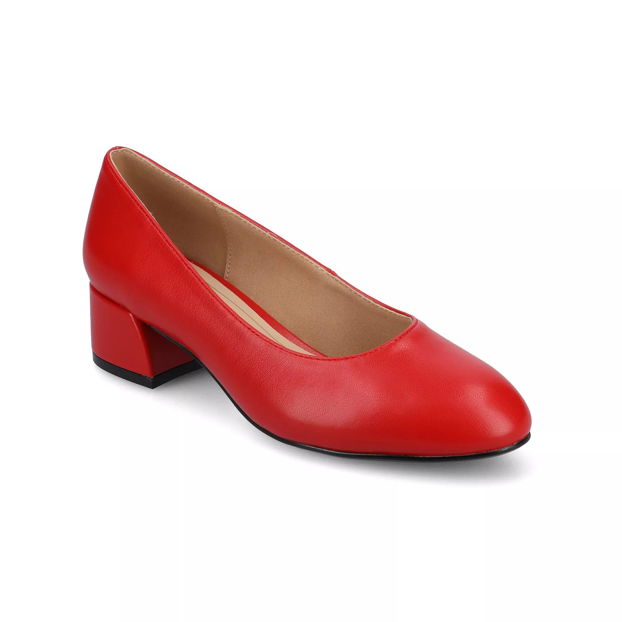 Journee Medium and Wide Width Saarii Womens Slip-On Block Heel Pumps Product Image