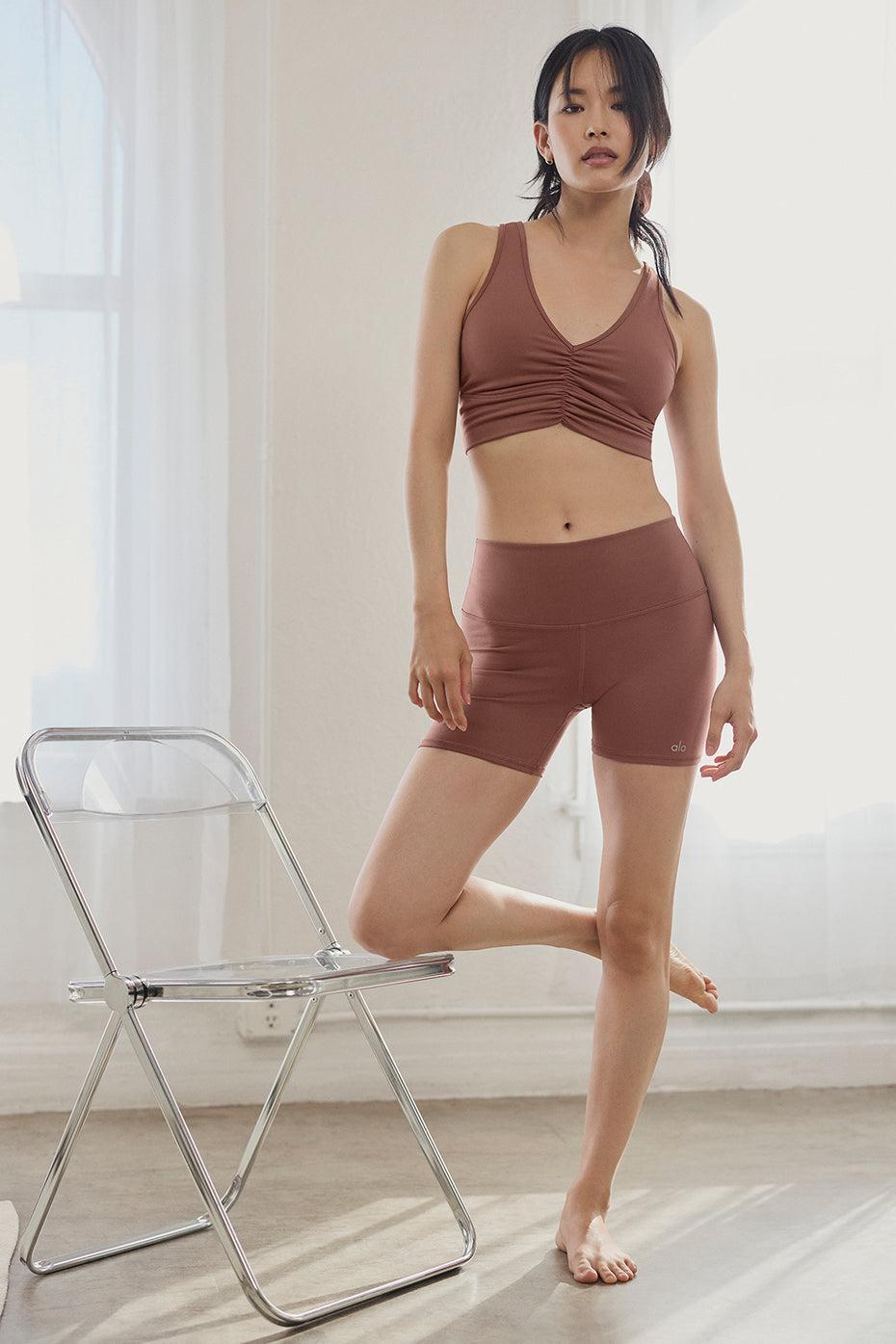 5" Airbrush High-Waist Biker Short - Chestnut Product Image