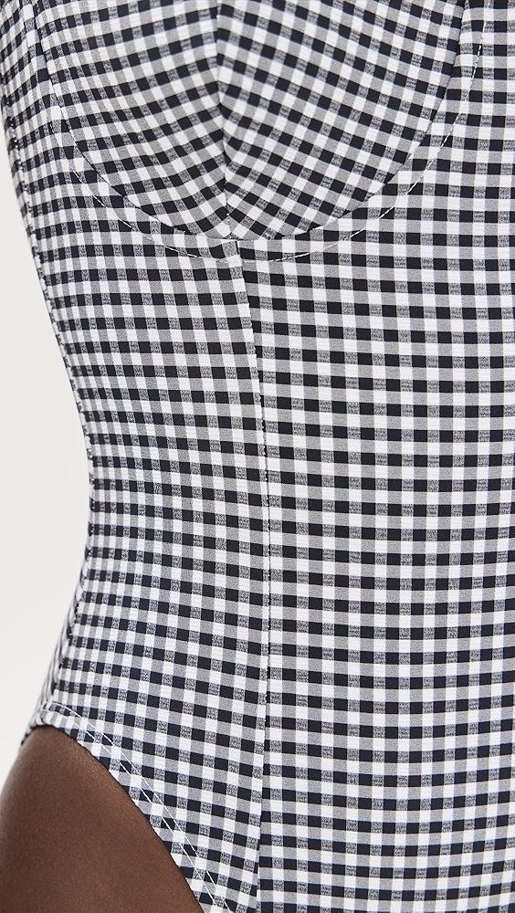 Good American Gingham Square Neck Support One Piece | Shopbop Product Image