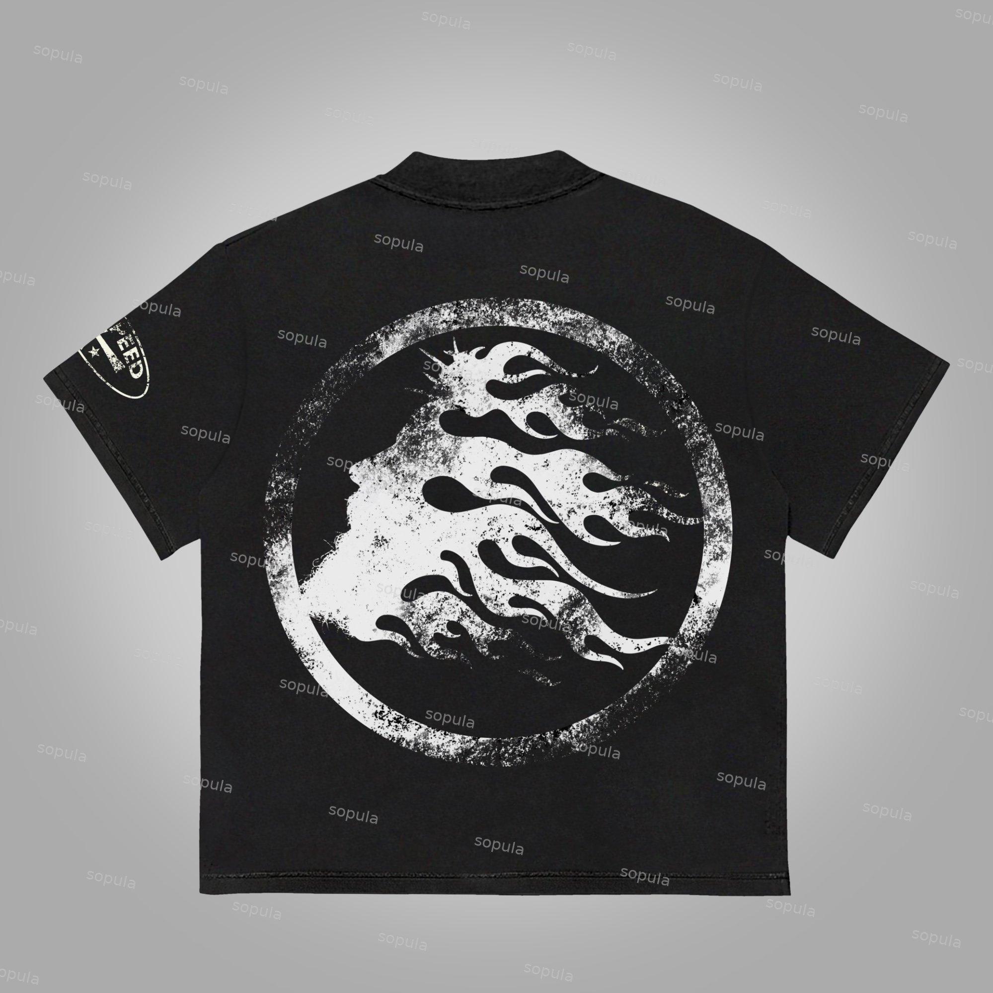 God Is With Me. Retro Vintage Printed Graphics Cotton T-Shirt Product Image