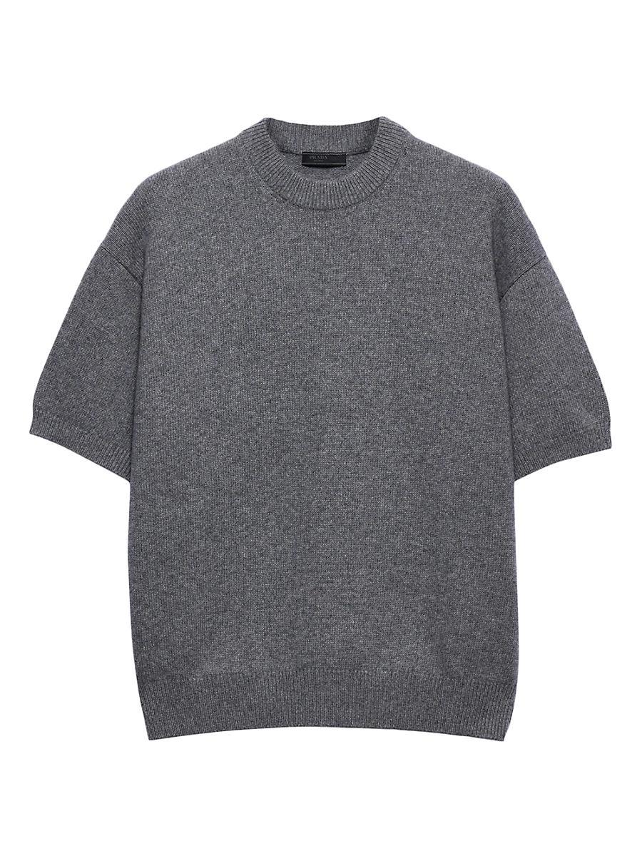 Mens Short-Sleeved Re-Cashmere Sweater Product Image