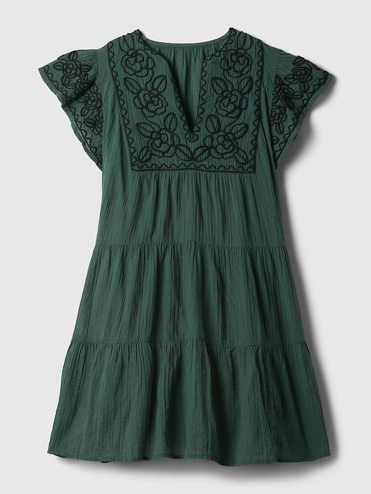 Crinkle Gauze Embroidered Mini Dress Product Image
