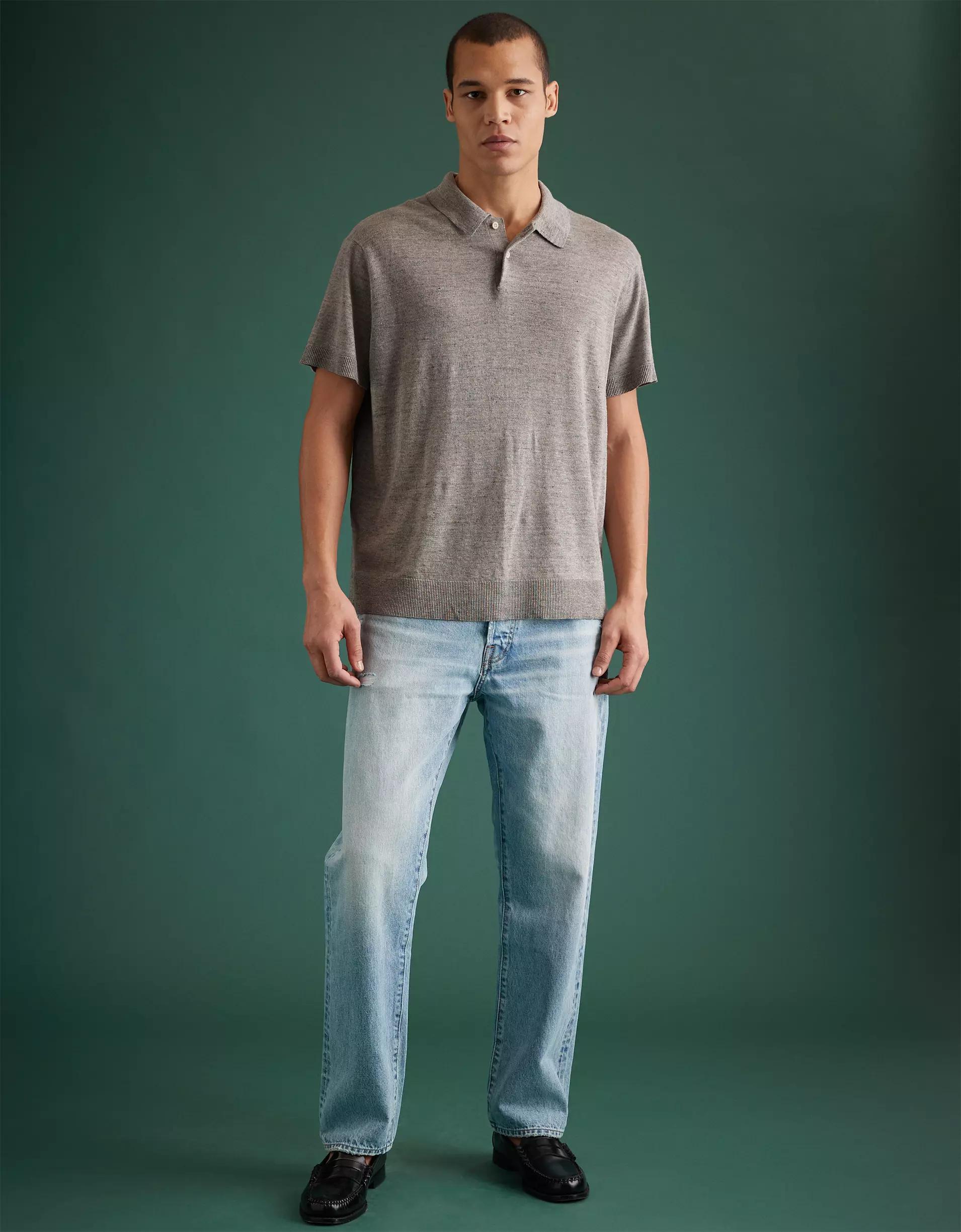 AE77 Premium Sweater Polo Shirt Product Image