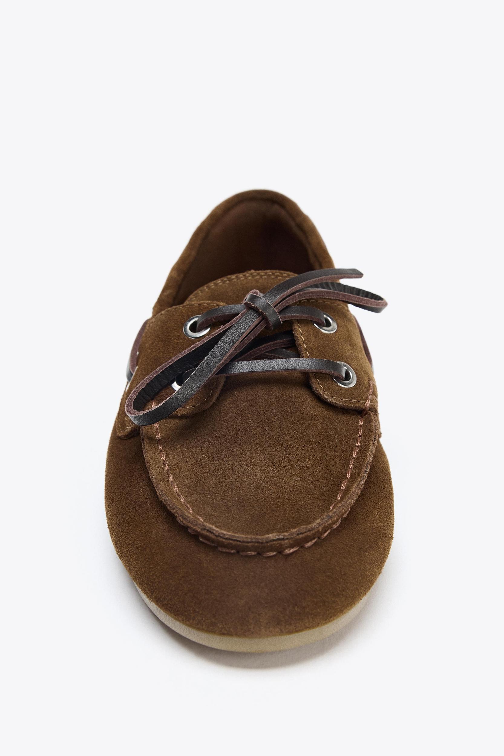 SUEDE TOPSTITCHED LOAFERS Product Image
