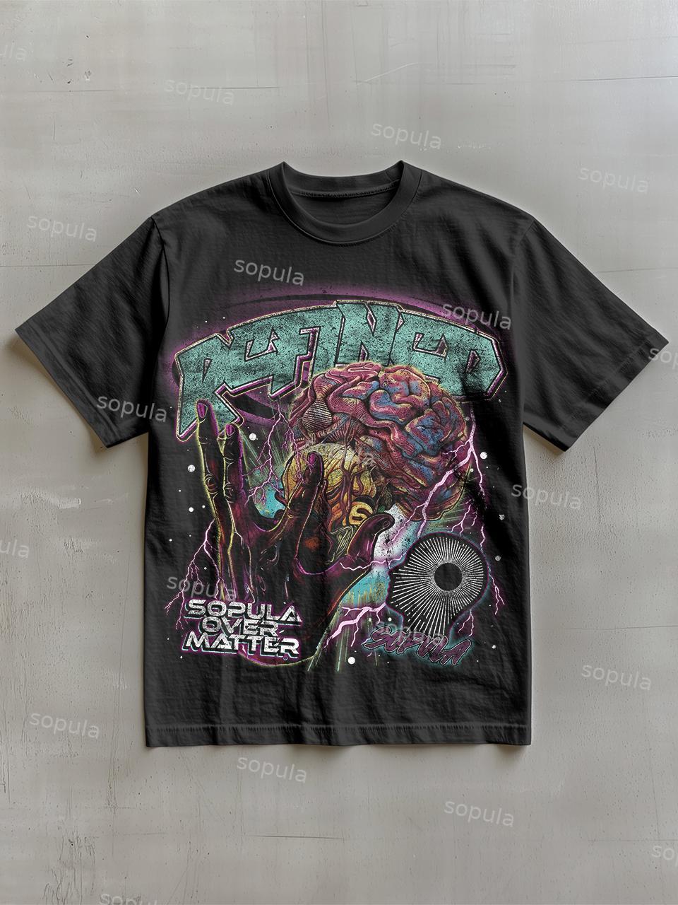 Men's Vintage Street Over Matter Graphic Cotton T-shirt Product Image