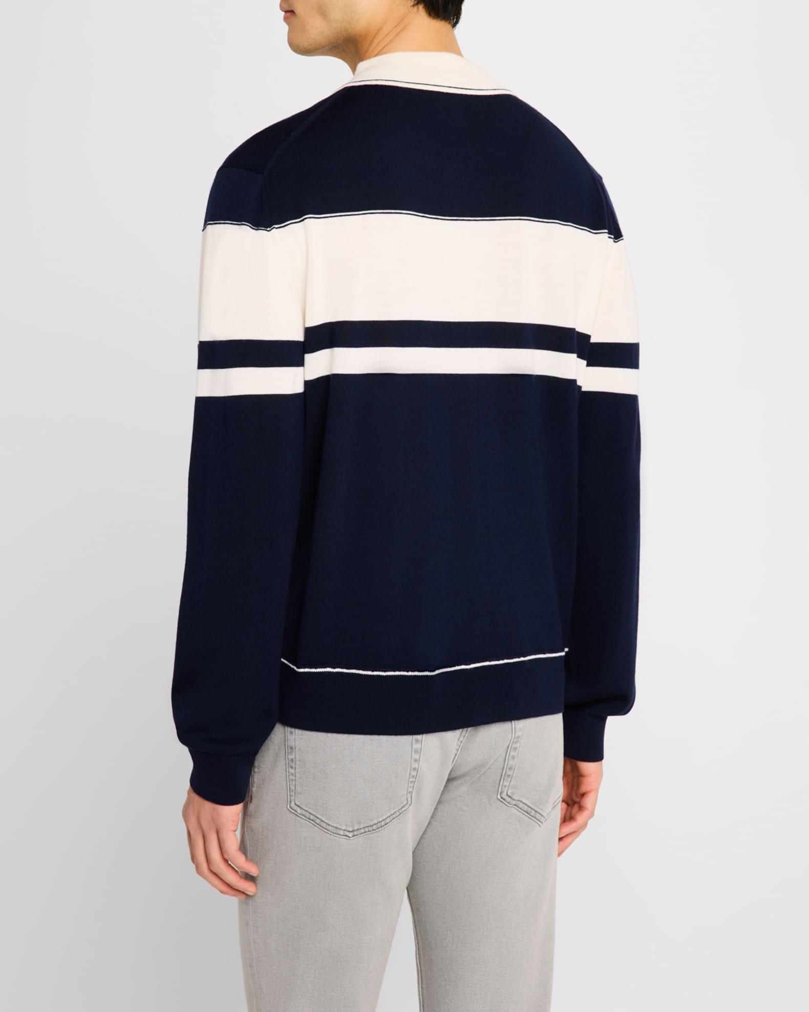 Men's Louis Wool Stripe Polo Sweater Product Image