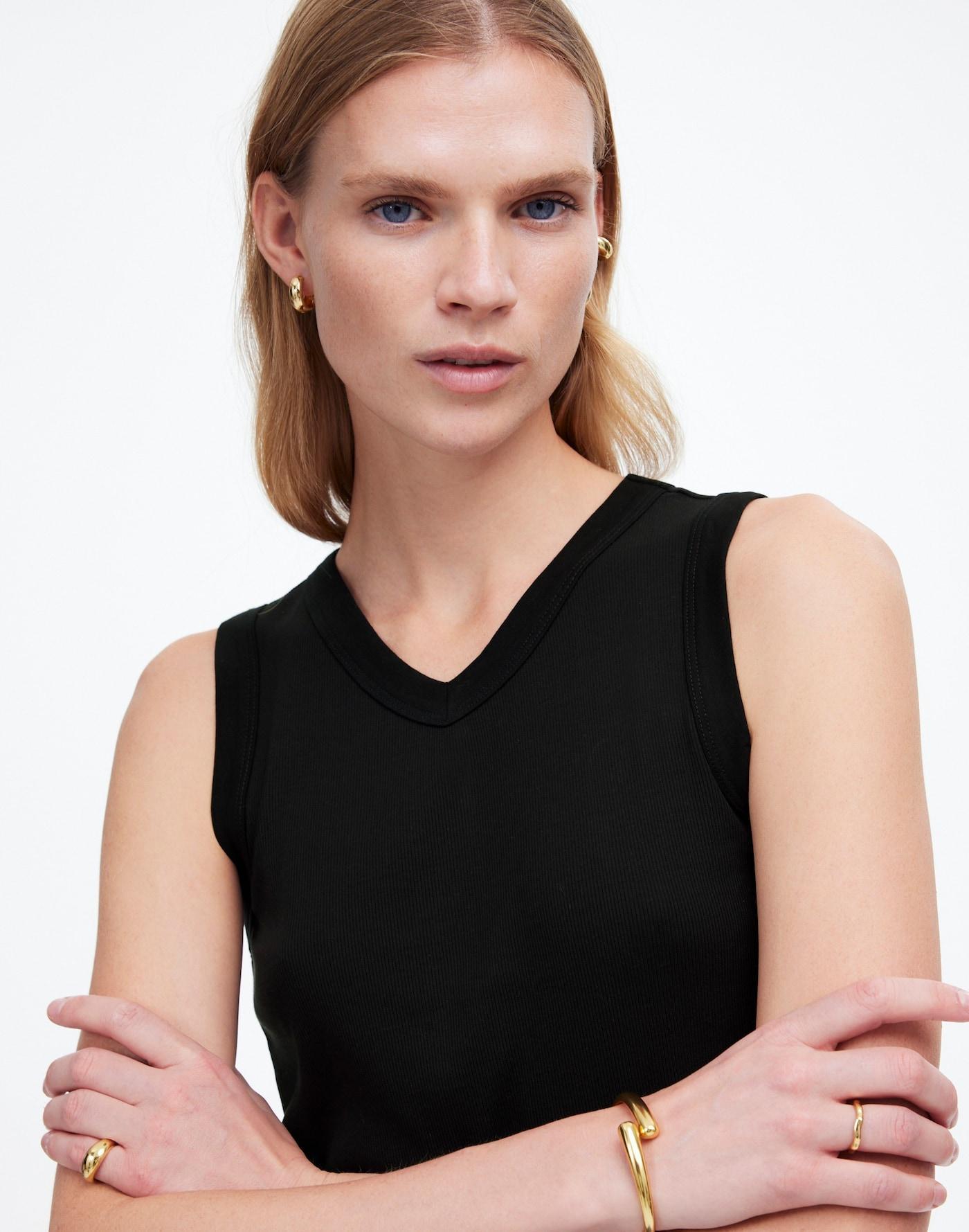 (Re)generative Cotton Ribbed High V-Neck Tank Product Image