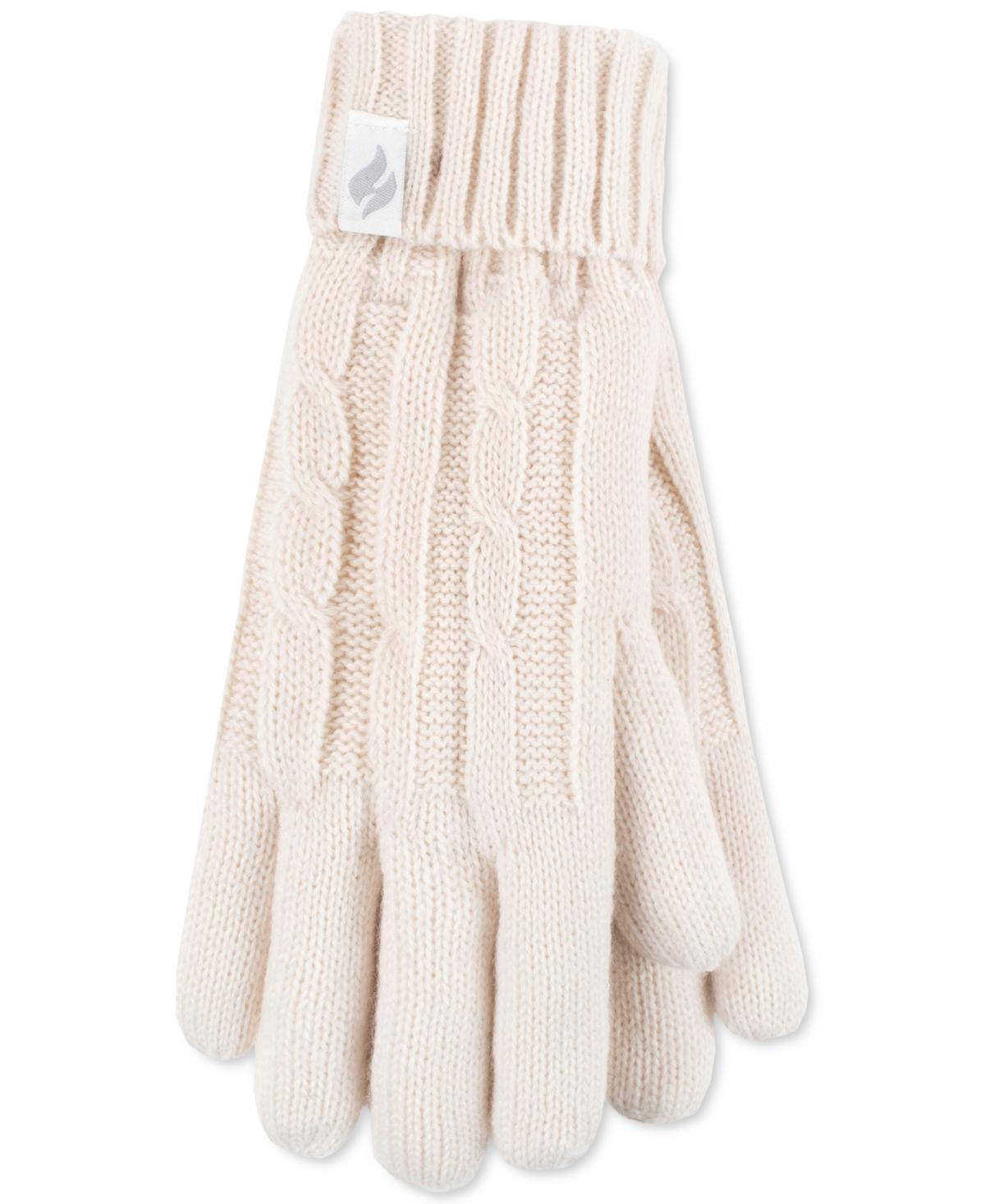 Women's Heat Holders Heatweaver Lined Cable Knit Gloves, Size: Small-Medium, Buttercream Product Image
