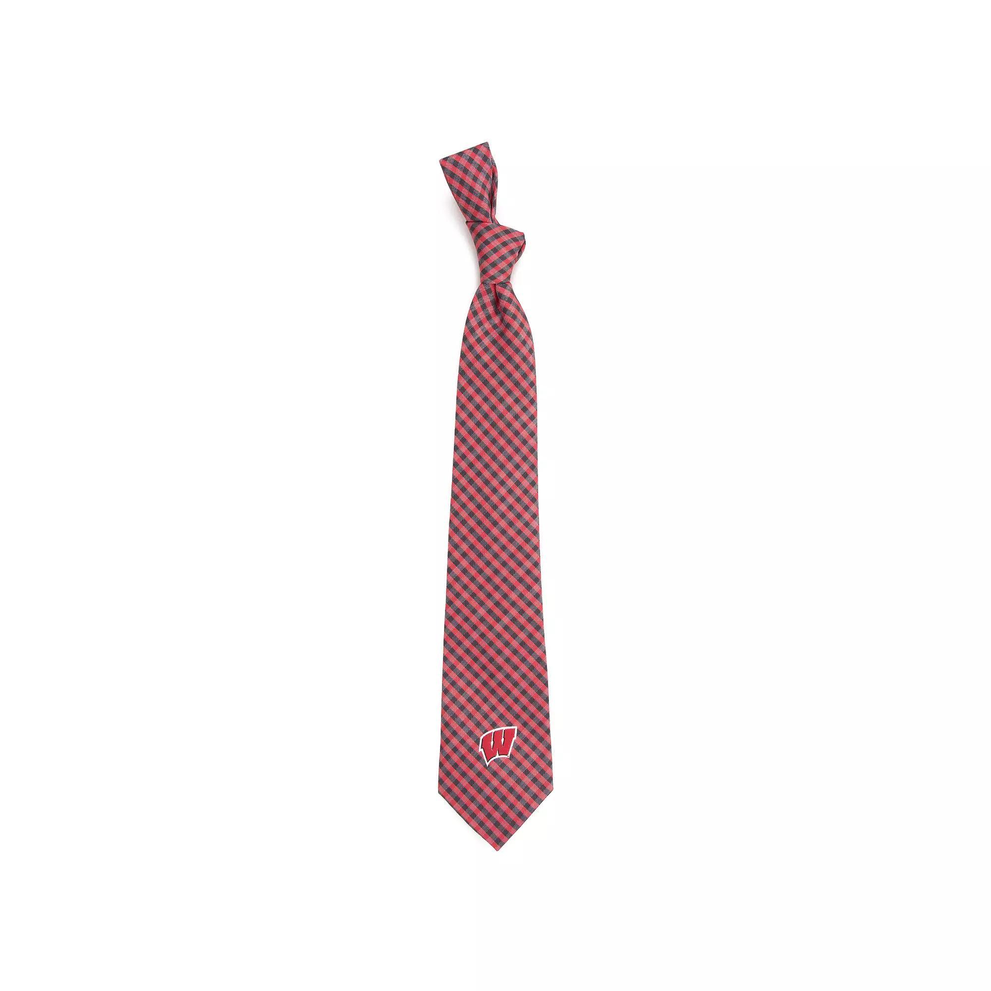 Men's Wisconsin Badgers Gingham Tie, Team Product Image