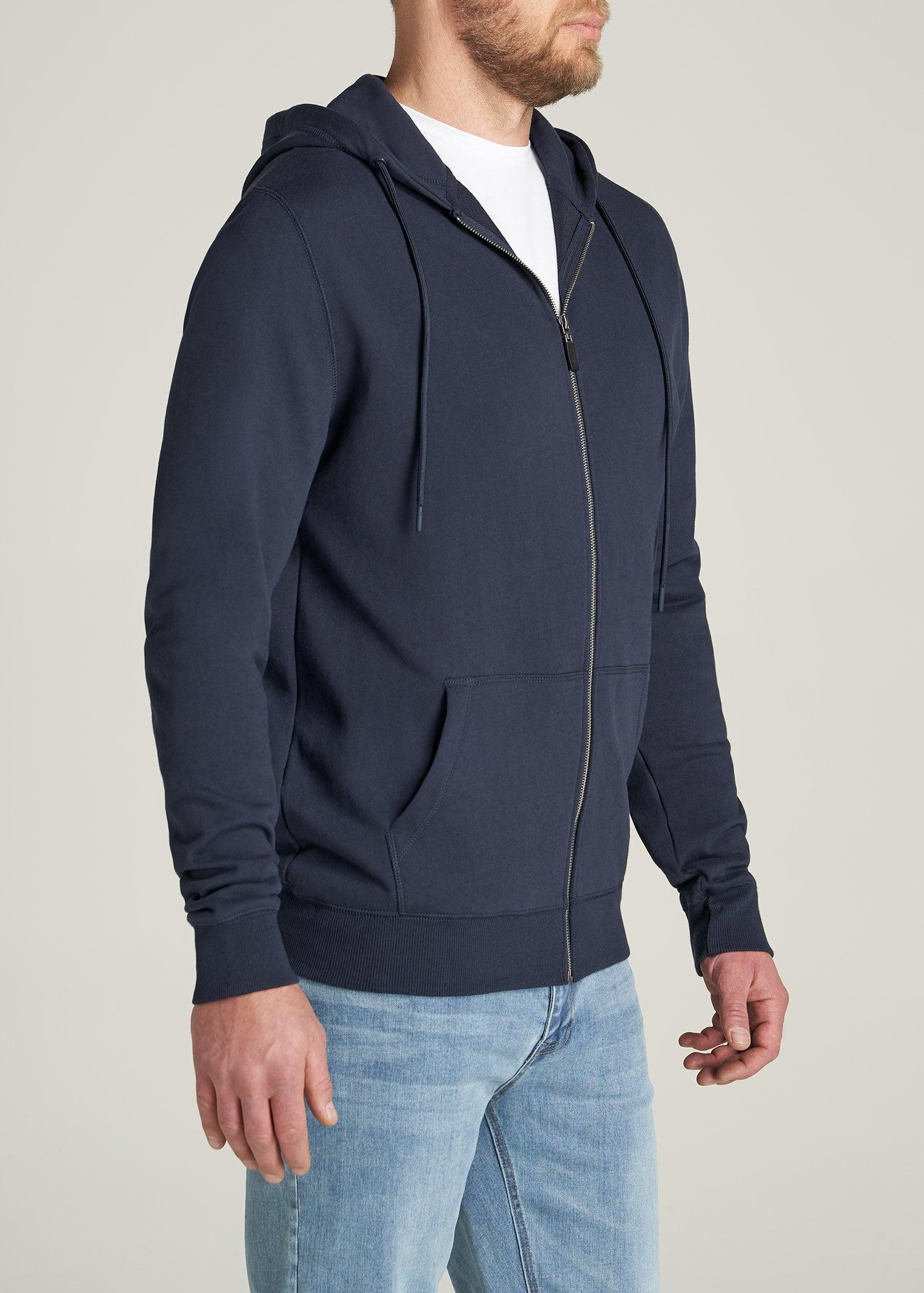 Wearever French Terry Full-Zip Men's Tall Hoodie in Navy Product Image
