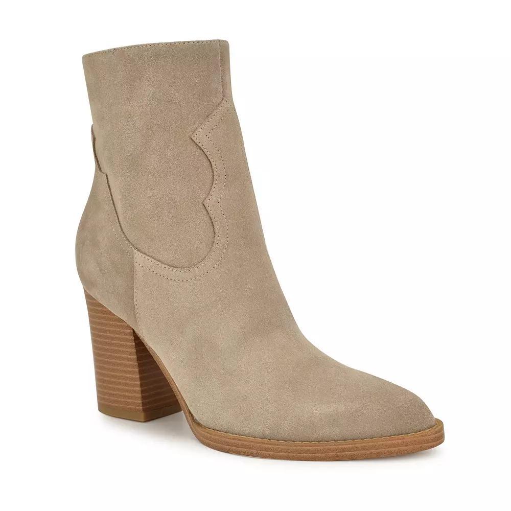 Nine West Taytay Women's Block Heel Dress Ankle Boots, Size: 7.5, Brown Suede Product Image