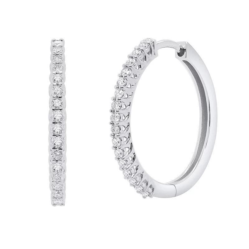 Ethique 1/2 Carat T.W. Lab-Grown Diamond Hoop Earrings, Womens, Sterling Silver Product Image