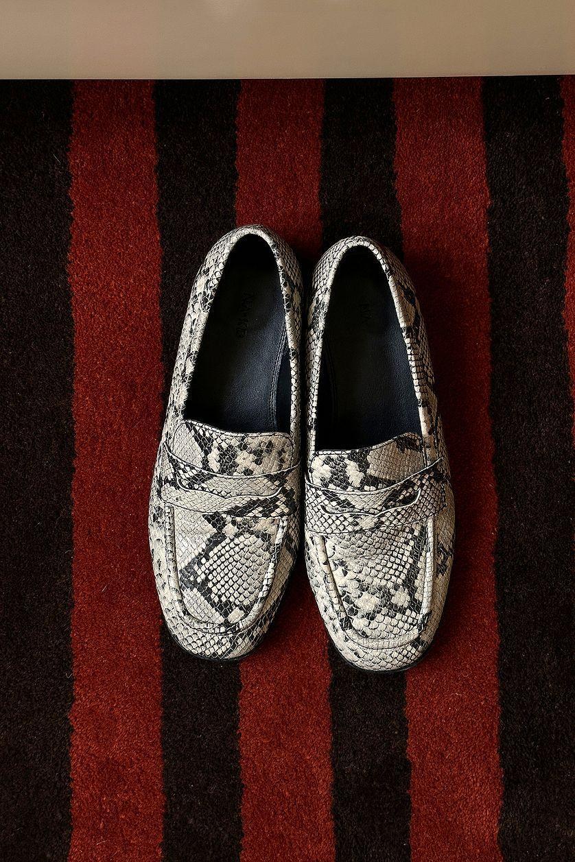 Squared Toe Leather Loafers Product Image