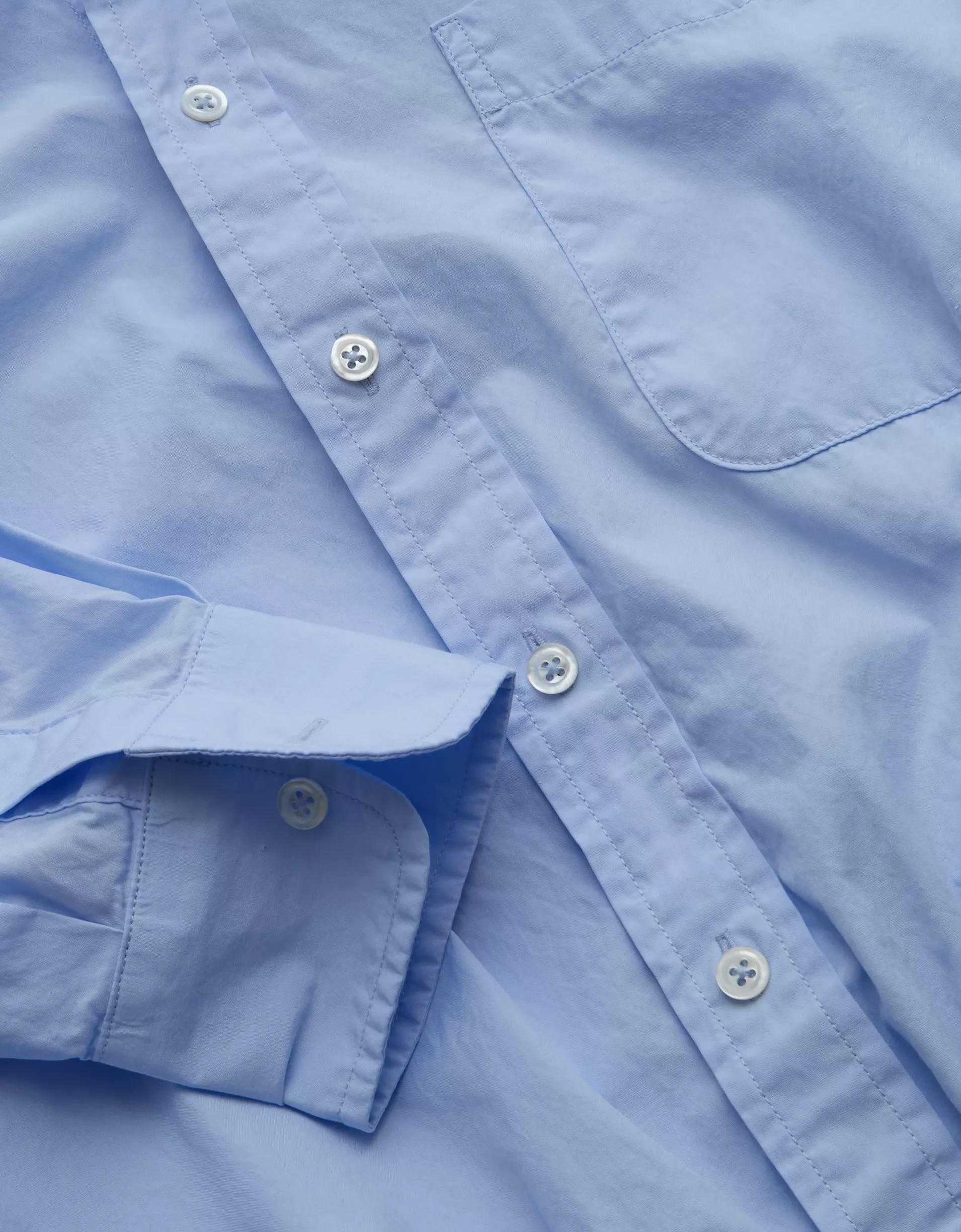 AE77 Premium Poplin Long-Sleeve Button-Up Bubble Shirt Product Image