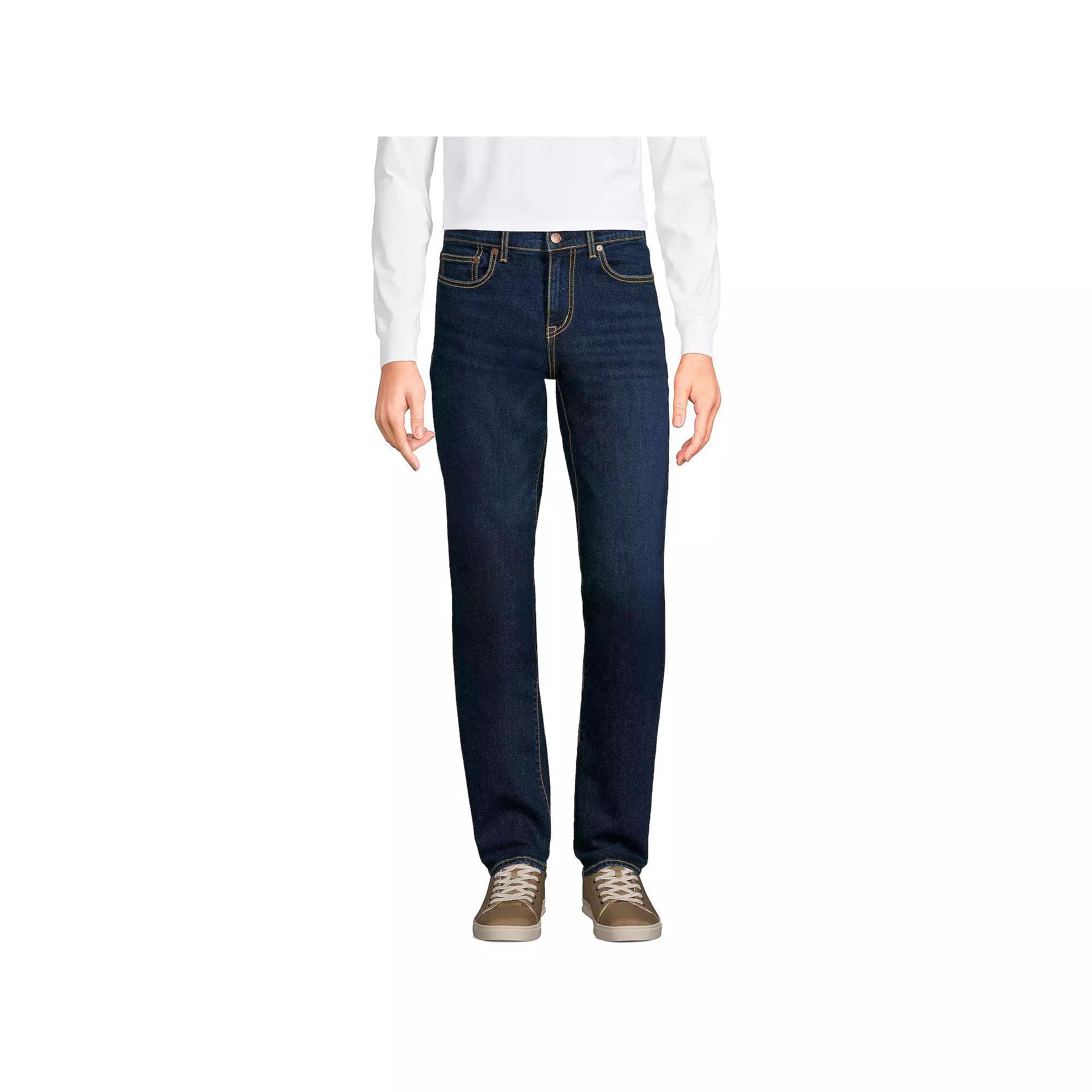 Men's Lands' End Recover Traditional Fit Denim Jeans, Size: 40 X 32, Dark Shores Product Image