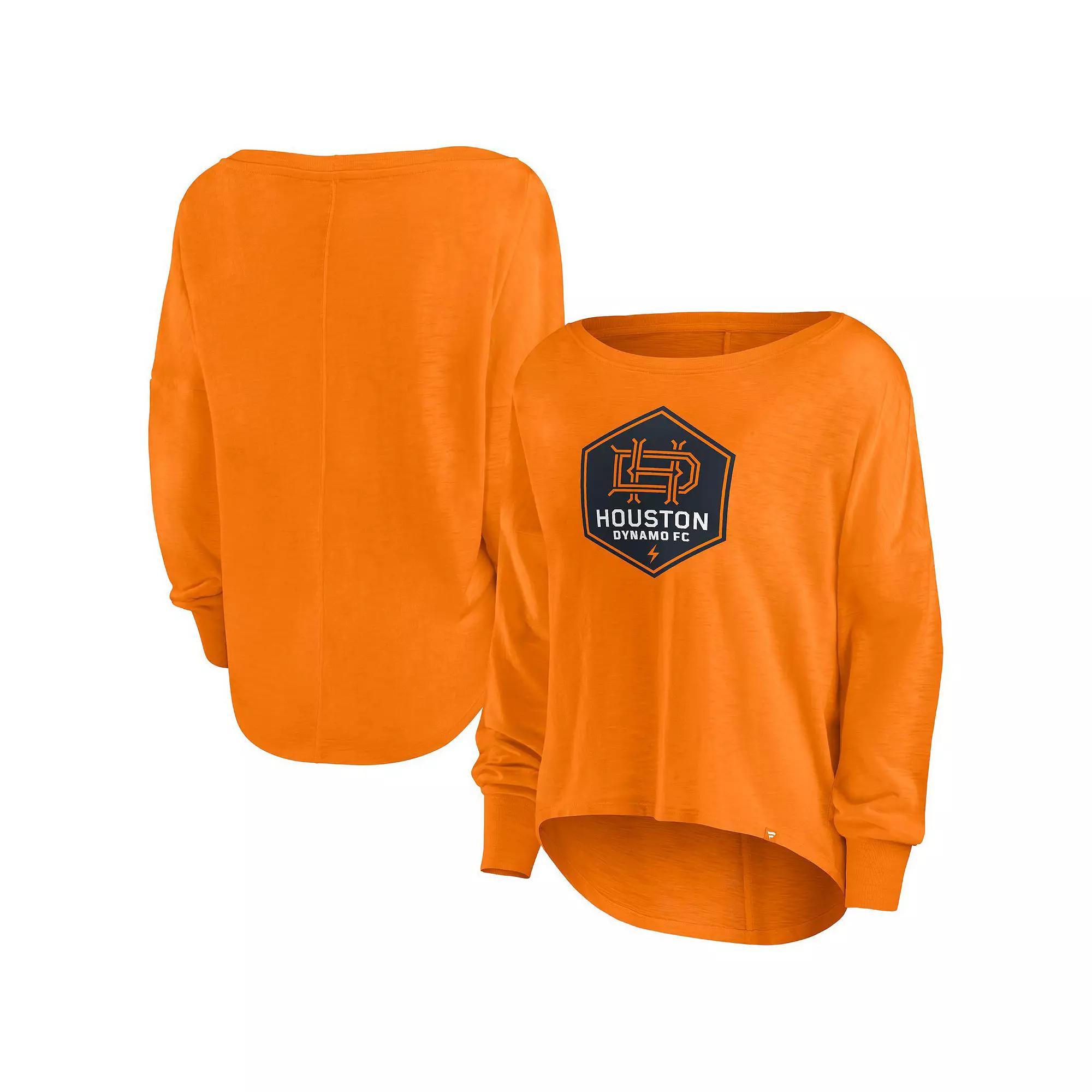 Women's Fanatics Orange Houston Dynamo FC Corner Kick Long Sleeve Fashion T-Shirt, Size: Small, Dyn Orange Product Image