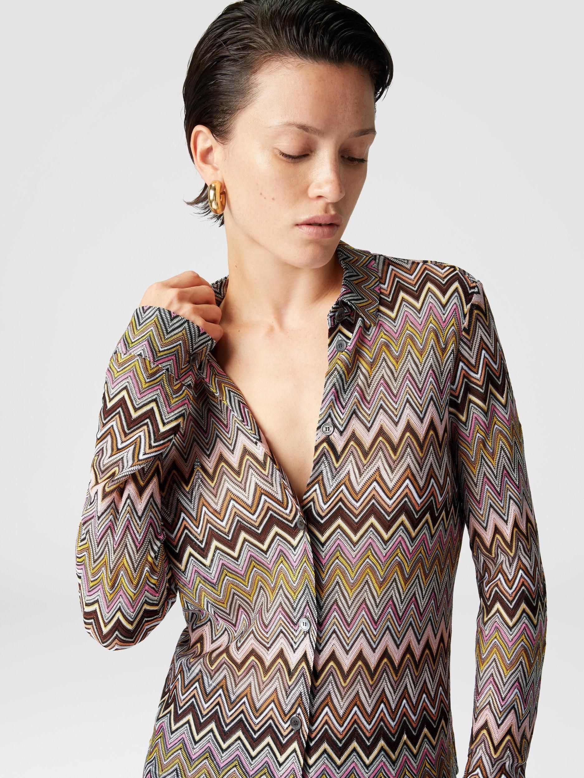 Zig zag viscose knit shirt Product Image