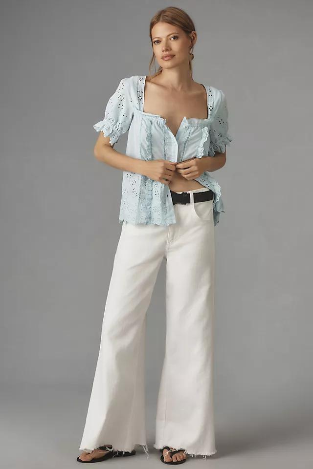 By Anthropologie Puff-Sleeve Eyelet Top Product Image