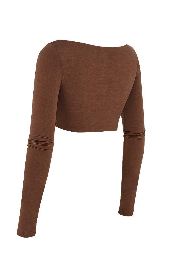 Angelita  chocolate gathered crop top Product Image